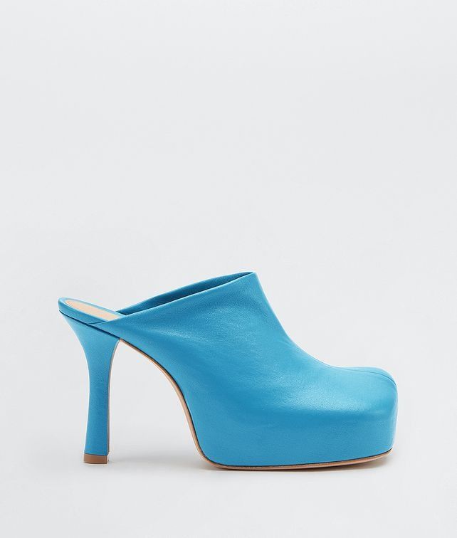 Bottega Veneta o1y0725 Spool Heel Mules in Pastel Blue Size US 4.5 / IT 34.5 - 1 Thumbnail