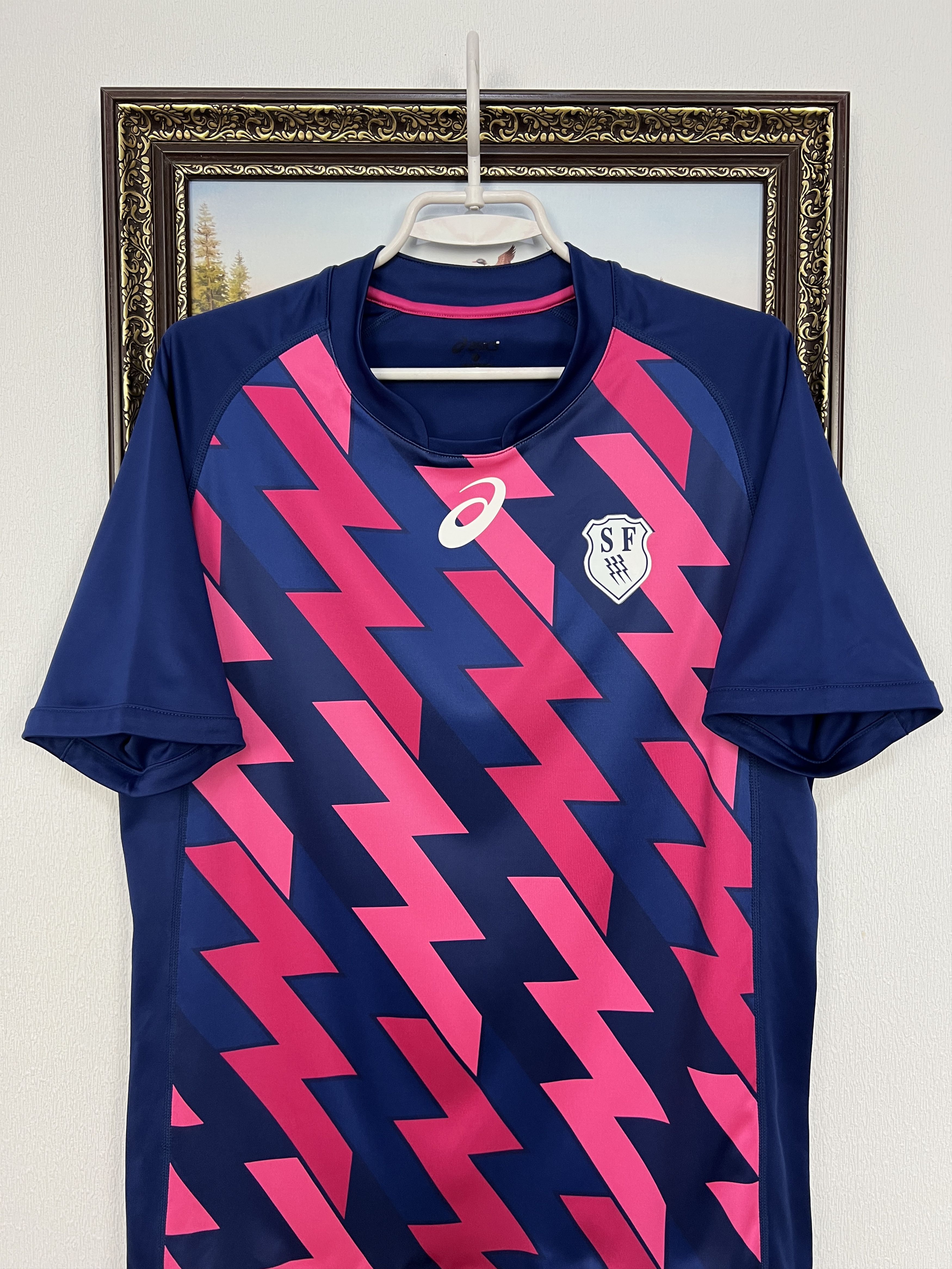 Asics Stade Francais Paris Rugby Union ASICS Mens Shirt Jersey Size US M / EU 48-50 / 2 - 2 Thumbnail