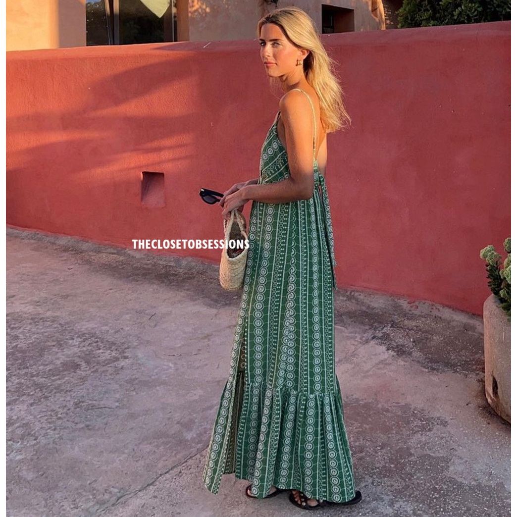 Zara ZARA V-Neck Midi Dress NWT Size L / US 10 / IT 46 - 7 Thumbnail