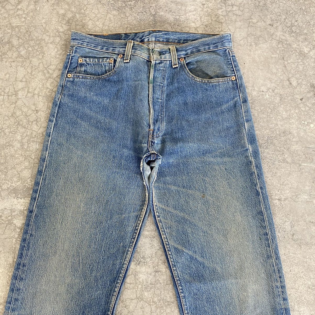 Levi's Vintage 90’s Levis 501 Faded Rusty Blue Jeans Size US 32 / EU 48 - 3 Thumbnail