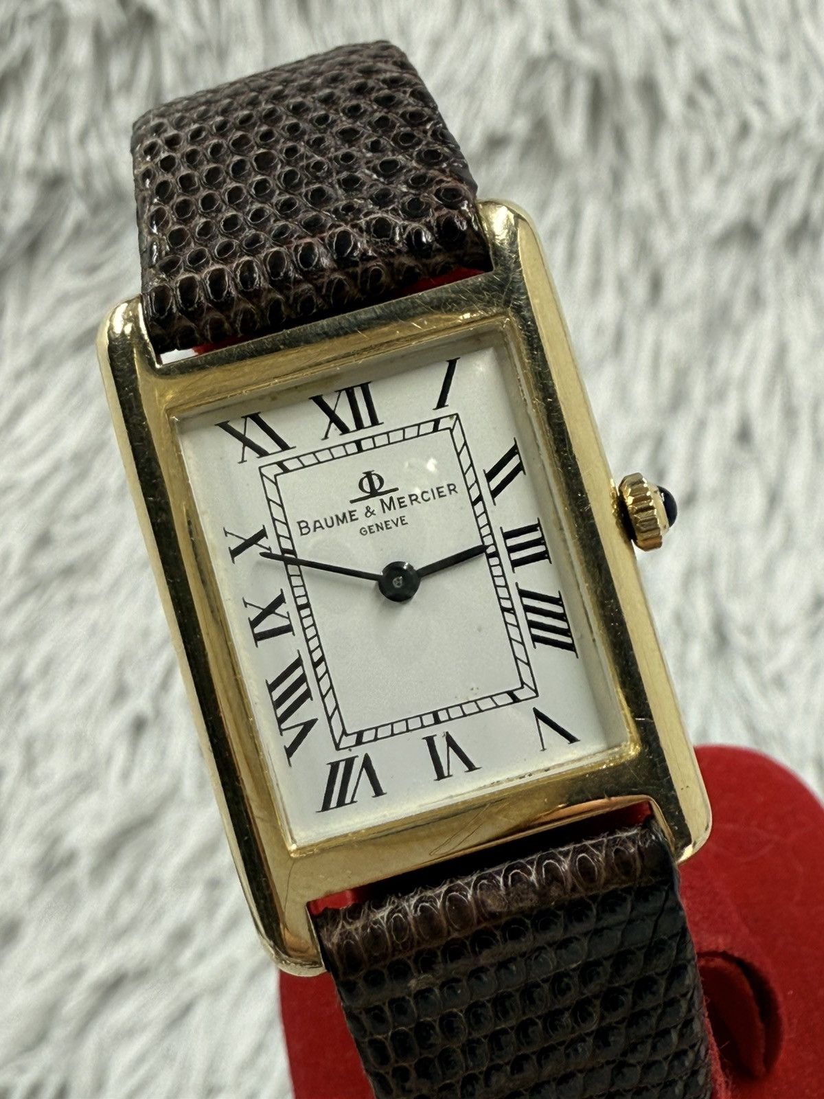 Vintage Vintage Baume & Mercier Tank Swiss Made 14K GOLD Watch Size ONE SIZE - 5 Thumbnail