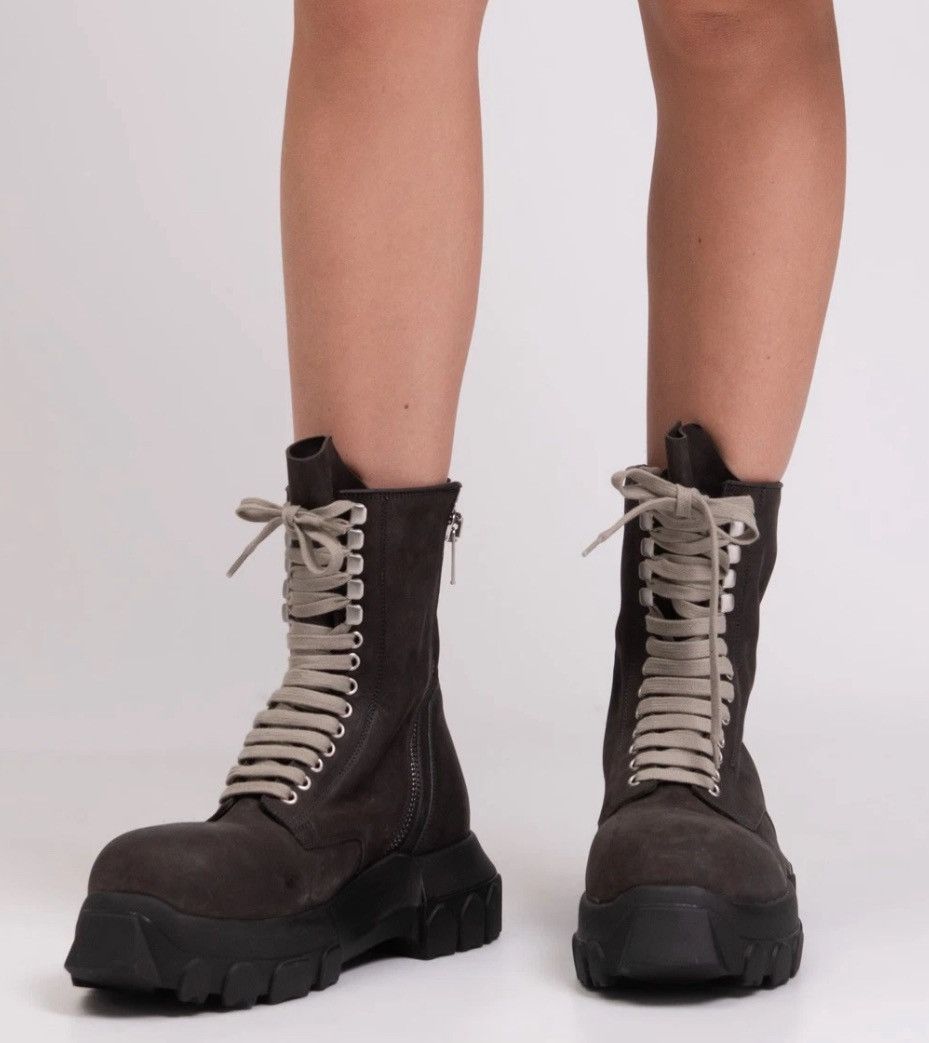 RICK OWENS Tractor Leather Ankle Boots