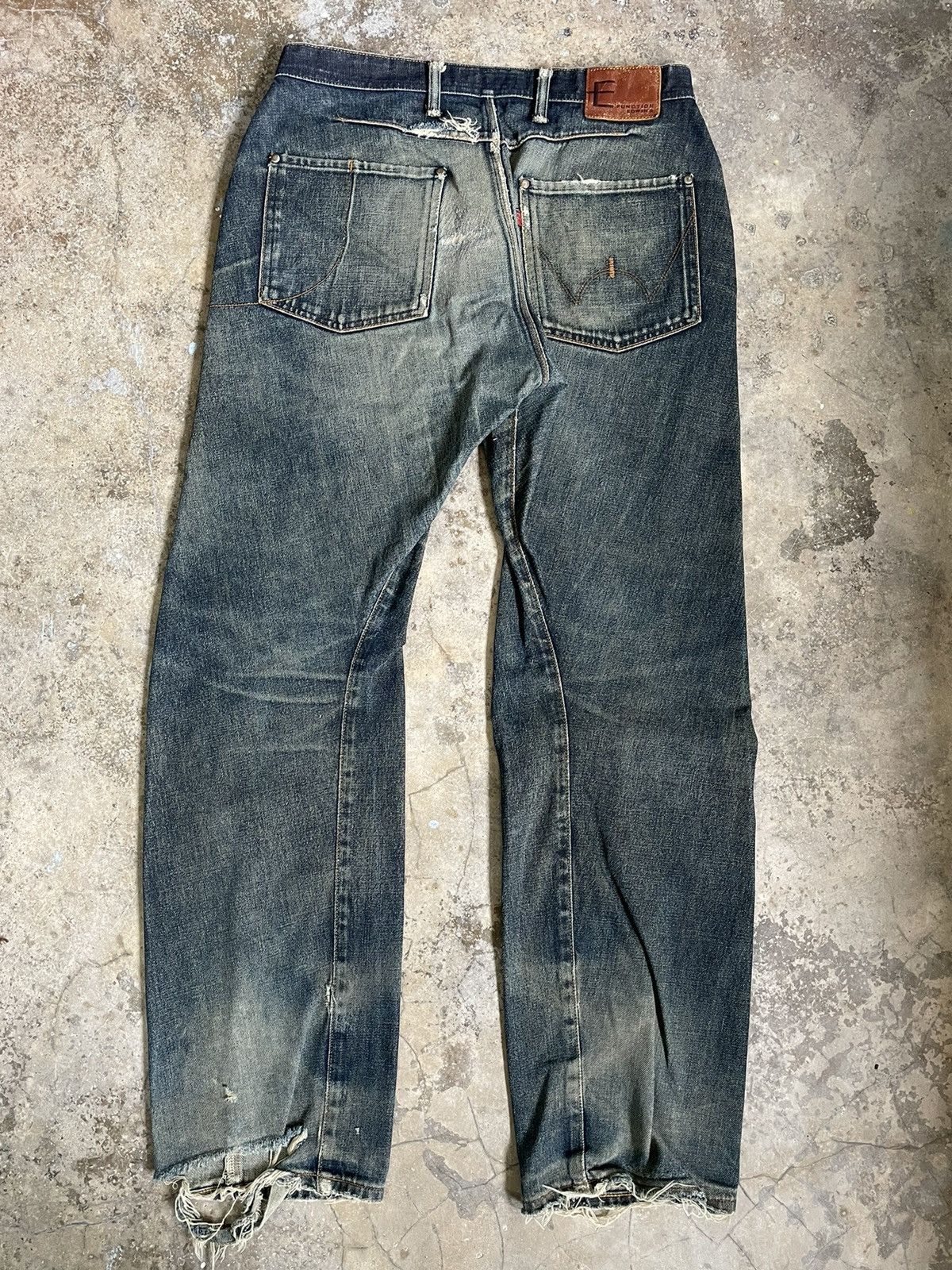 Edwin Vintage Edwin E Function Curved Leg Faded Distressed Pants Size US 33 - 4 Thumbnail