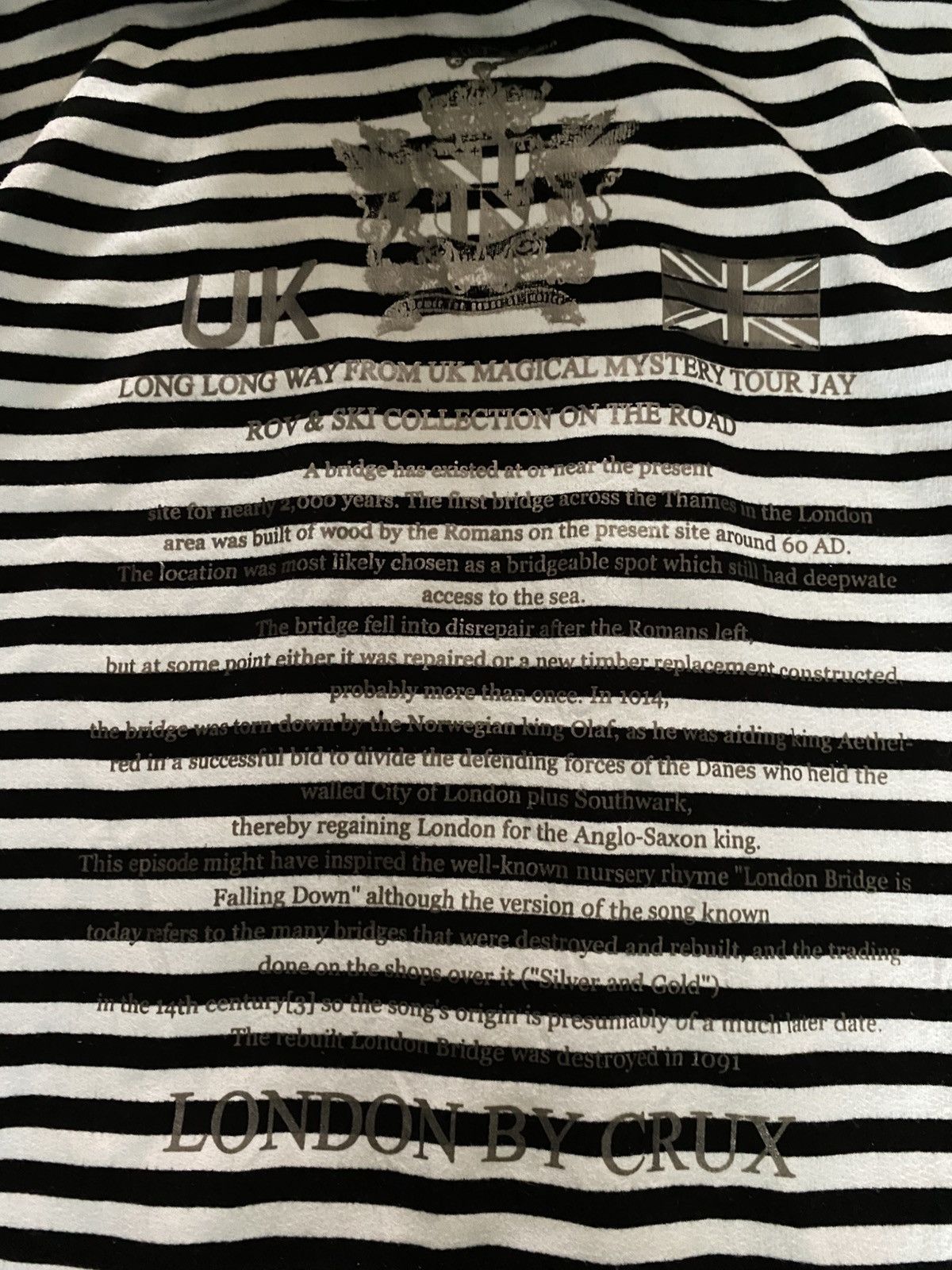 If Six Was Nine × Japanese Brand × Le Grande Bleu (L.G.B.) London crux poem striped hoodie Size US L / EU 52-54 / 3 - 5 Thumbnail