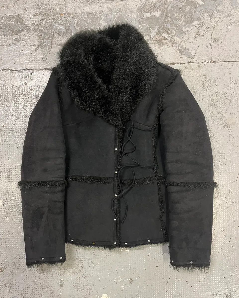 Balmain 1990s Balmain Black Faux Fur Shearling Effect Jacket Size XS / US 0-2 / IT 36-38 - 3 Thumbnail
