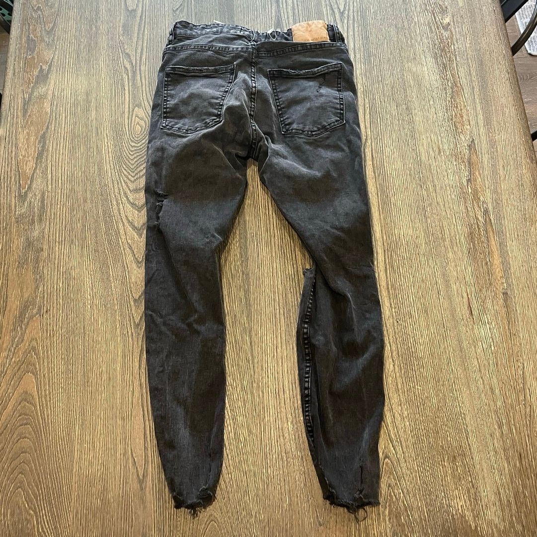 Pull & Bear Pull & Bear Skinny Jeans High Rise Distressed Black Size 31 Size 31" - 6 Thumbnail