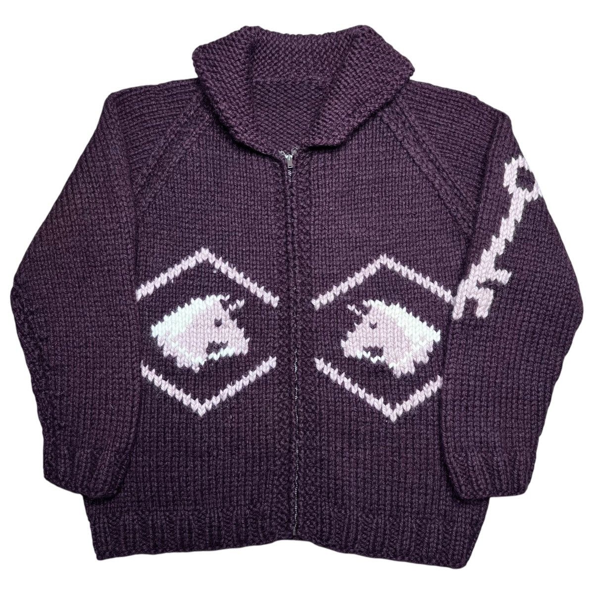 Other Vintage 1960s Cowichan Wool Horse Barn Horses Knit Sweater Size US M / EU 48-50 / 2 - 2 Thumbnail