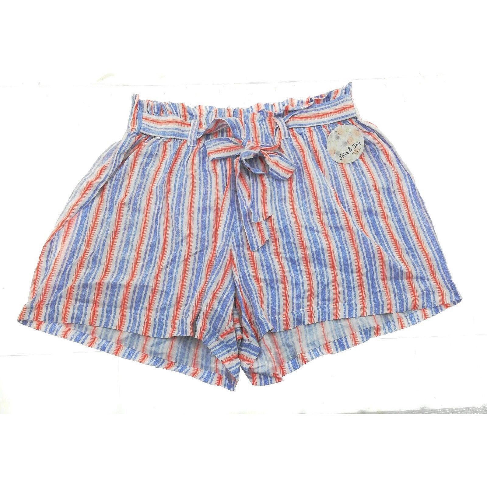 Other Jolie & Joy MultiColored Striped Tie Belt Shorts - Size 2X Size 40" / US 18 - 1 Thumbnail