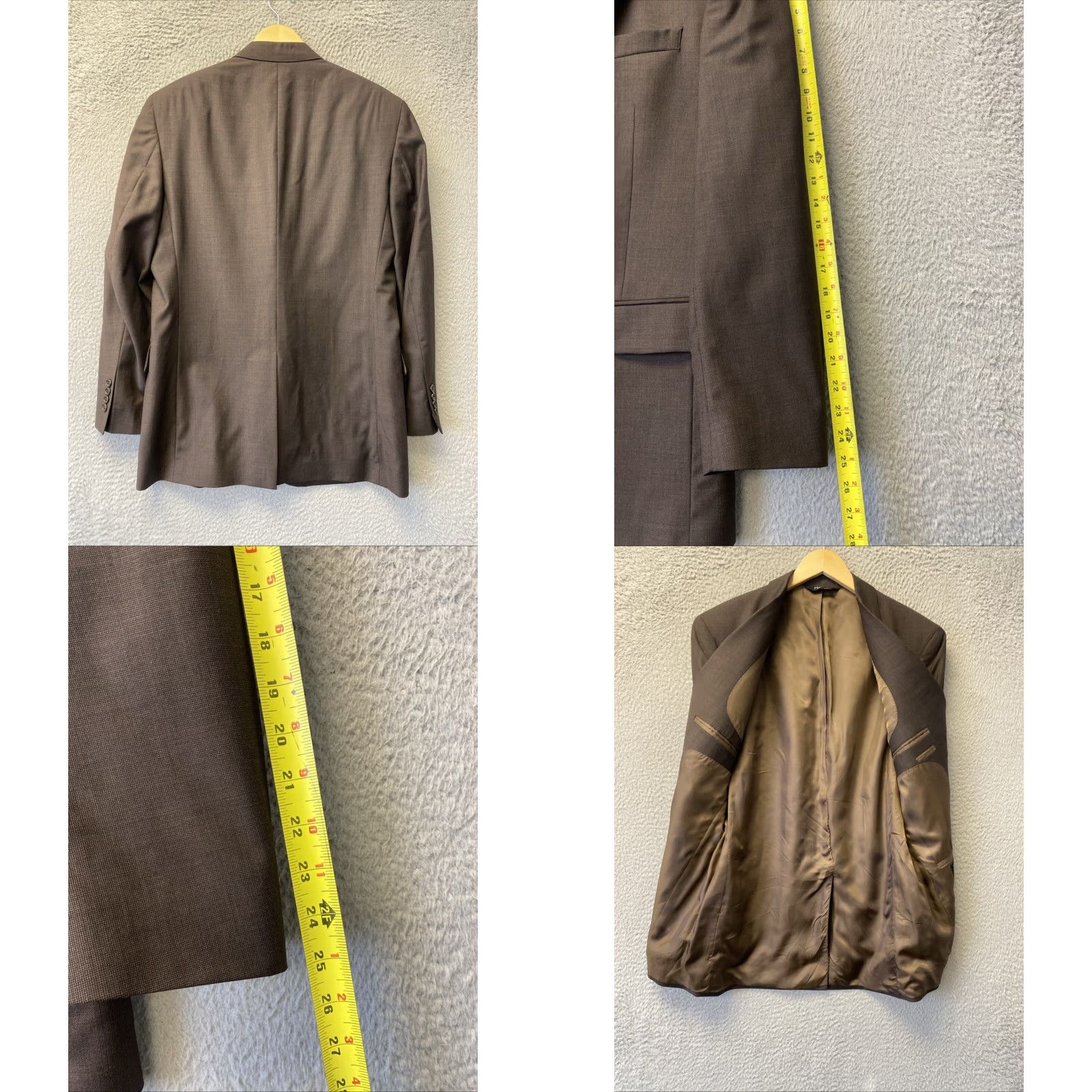 Jos. A. Bank VINTAGE Jos. A. Bank Men's Wool Blazer 40R Brown Single-Breasted Two-Button Sport Coat Jacket Size 40R - 8 Thumbnail