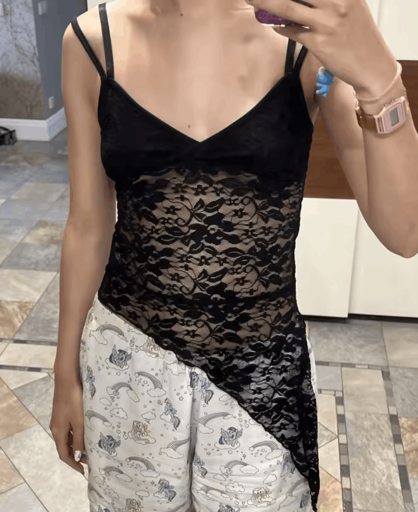 Other Lace Black Cami Top Size S / US 4 / IT 40 - 2 Thumbnail