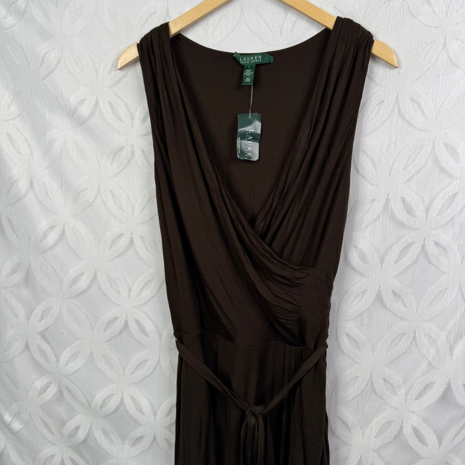 brown jersey wrap dress Nicole Miller Brown Jersey Dress, M – Second Serve Resale