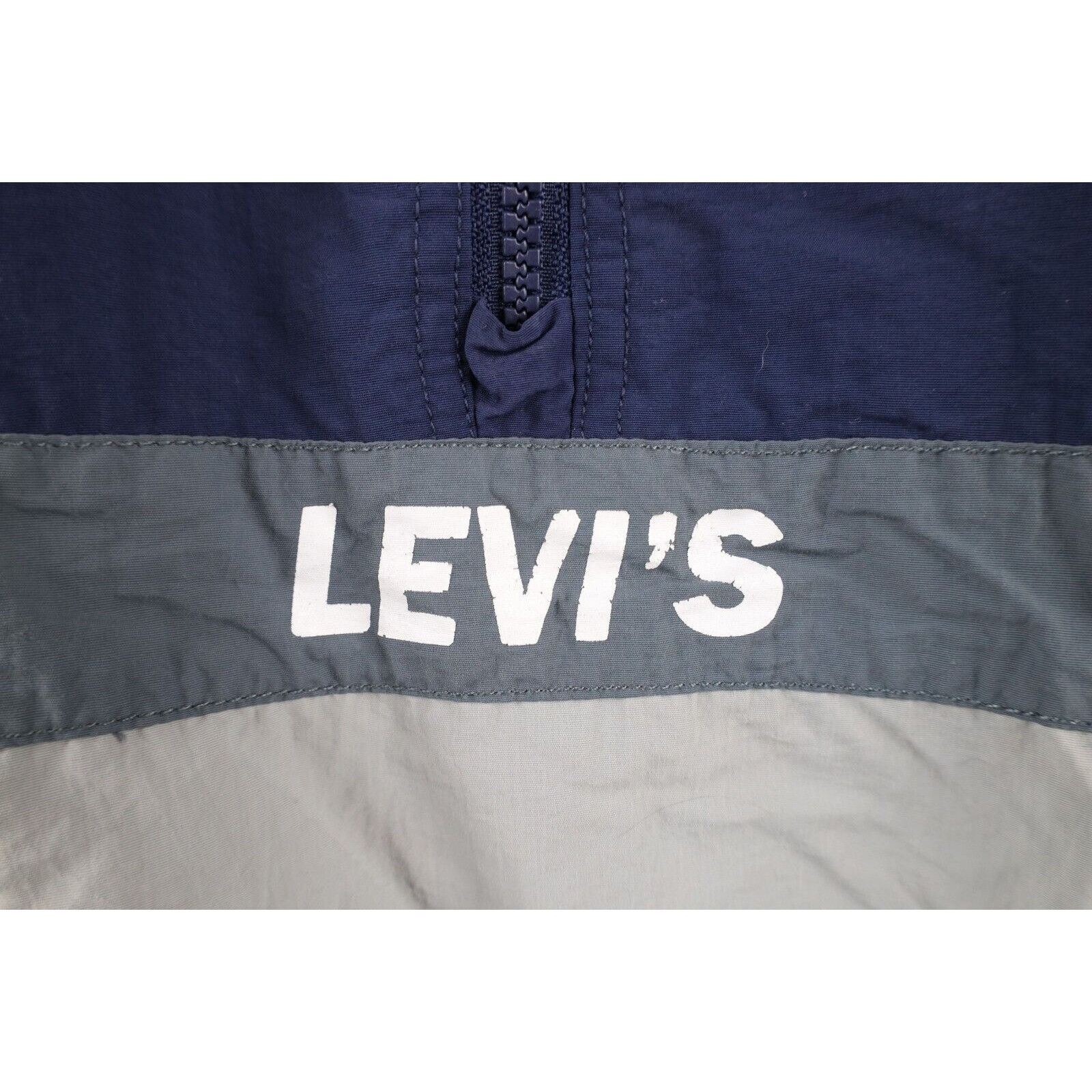 Levi's Levis Distressed Spell Out Color Block Hooded Anorak Jacket Size US S / EU 44-46 / 1 - 4 Thumbnail