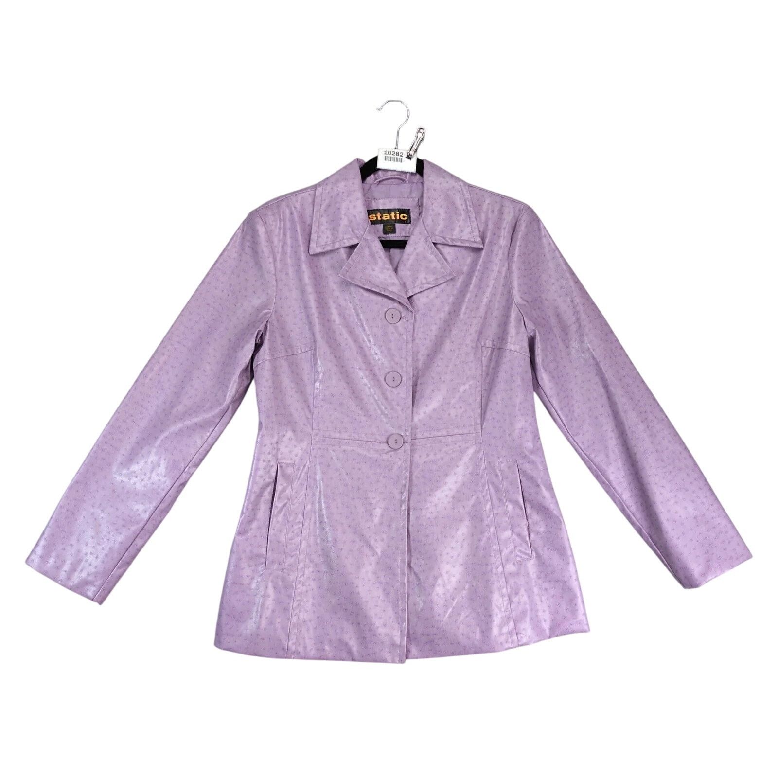 Other Static Purple Ostrich Embossed Faux Leather Coat Women's M Size M / US 6-8 / IT 42-44 - 1 Thumbnail