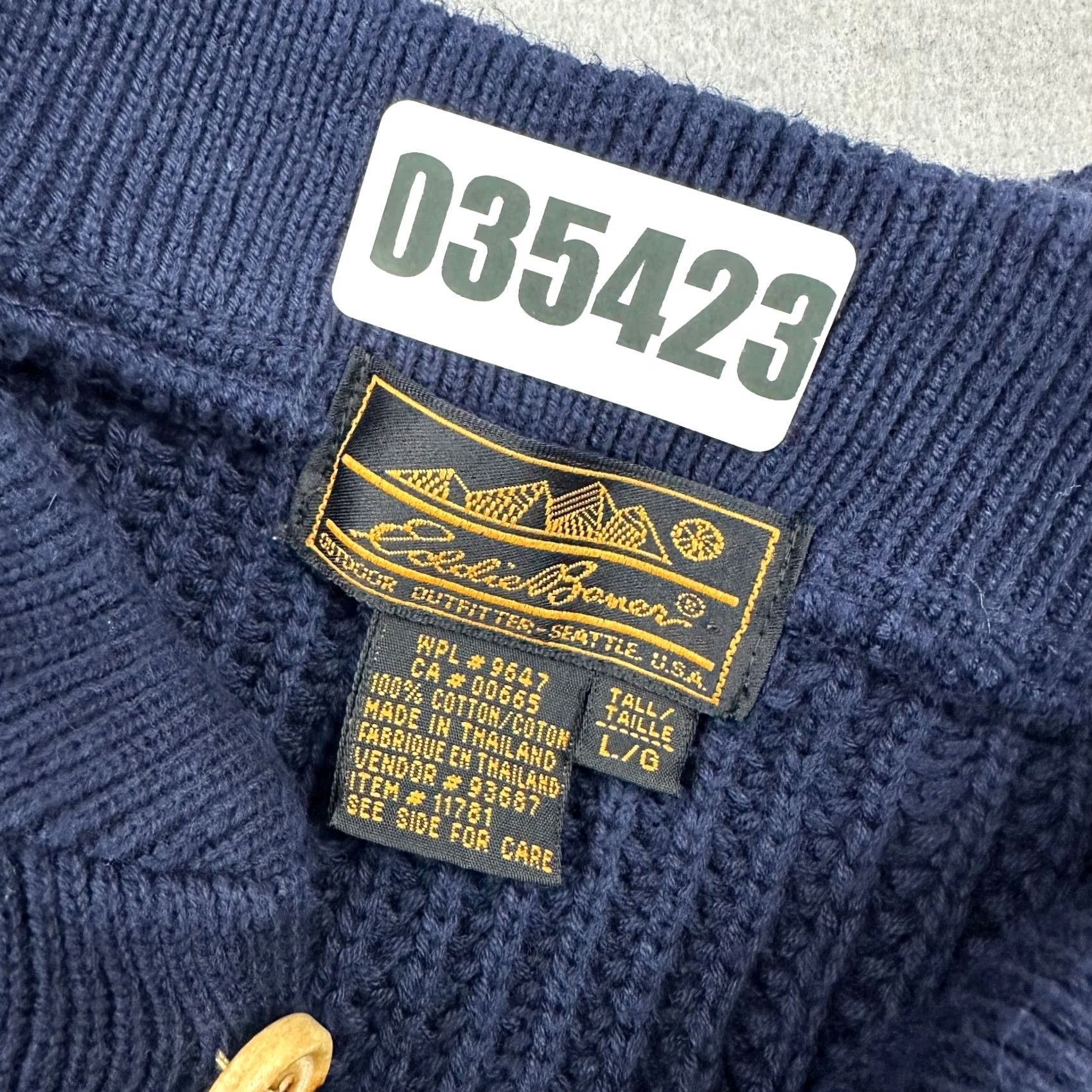 Eddie Bauer VINTAGE Eddie Bauer Sweater Men Large Tall Blue Henley 90s Size US L / EU 52-54 / 3 - 7 Thumbnail