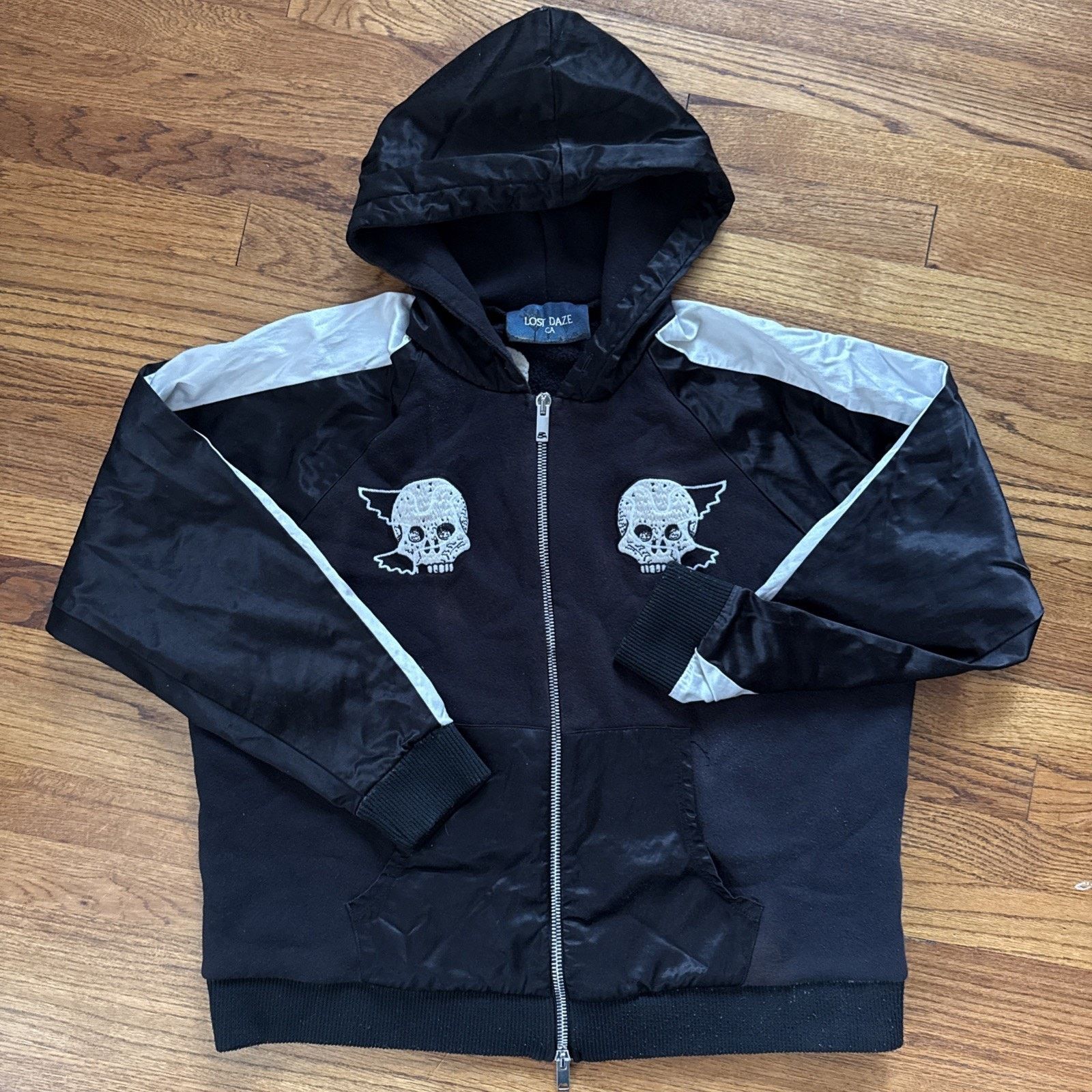 Lost Daze Lost Daze Skull Dove Zip Hoodie Black Silk Sleeve Embroidery Size US M / EU 48-50 / 2 - 1 Thumbnail