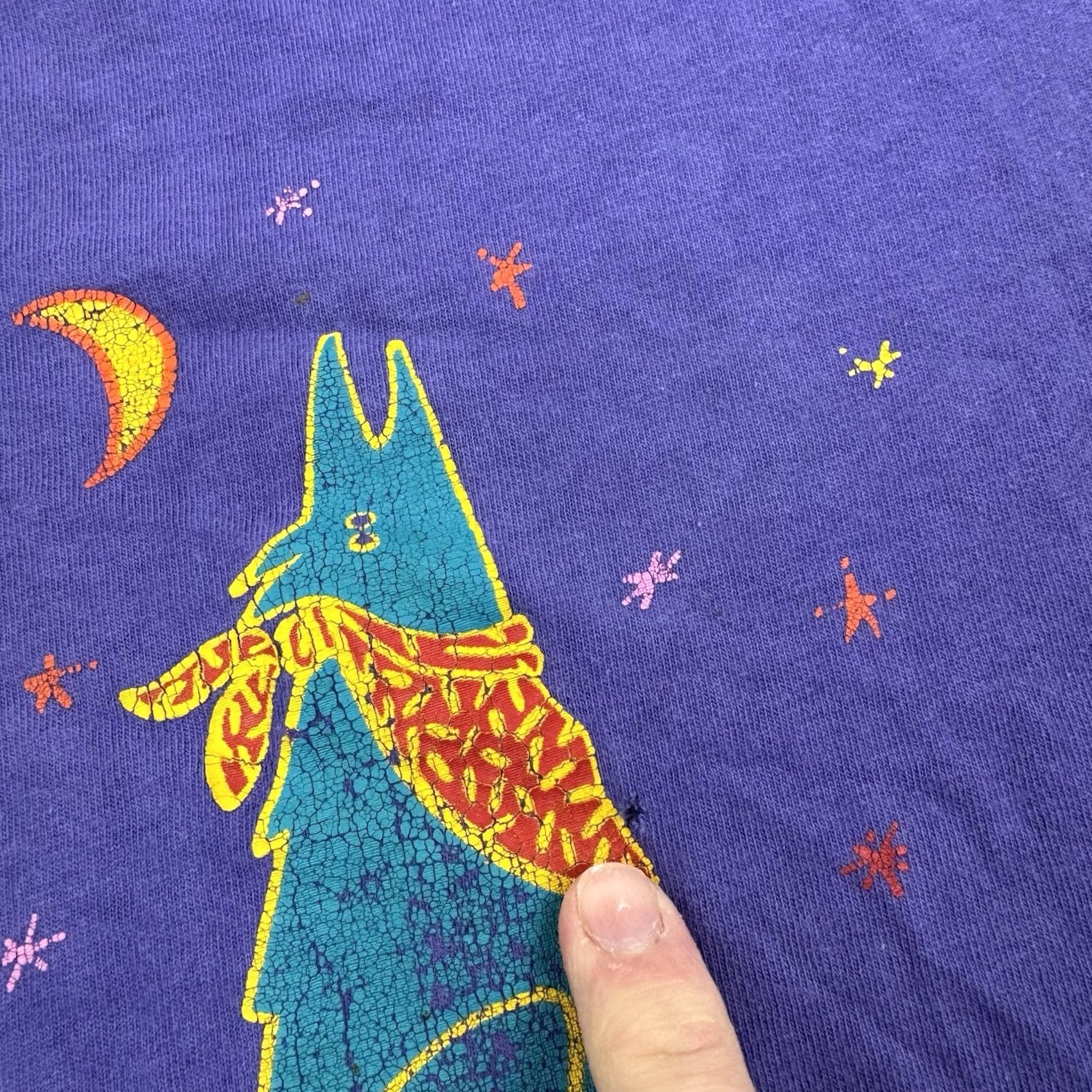 Vintage VINTAGE Oneita Coyote Chorus T Shirt Adult Large Purple Cotton Nature 90s Animals Mens Size US L / EU 52-54 / 3 - 6 Thumbnail