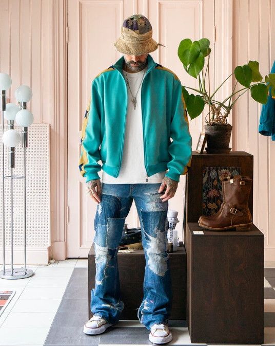 Kapital KAPITAL 14oz Denim 5P Rat Flare Pants Crazy Dixie Remake