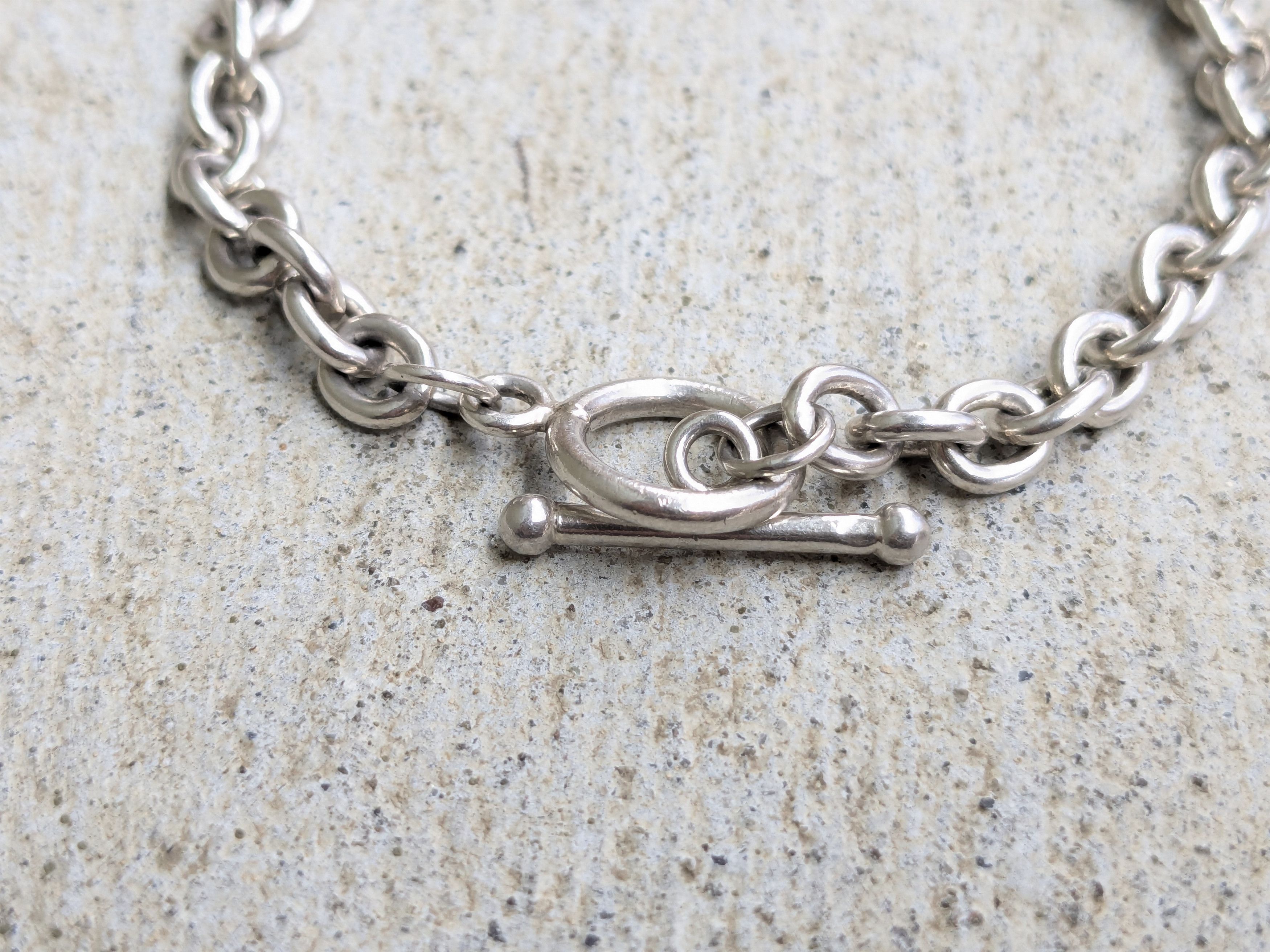 Jewelry Vintage Sterling Silver Bracelet Round Rolo Chain 7.5" Y2K Size ONE SIZE - 5 Thumbnail