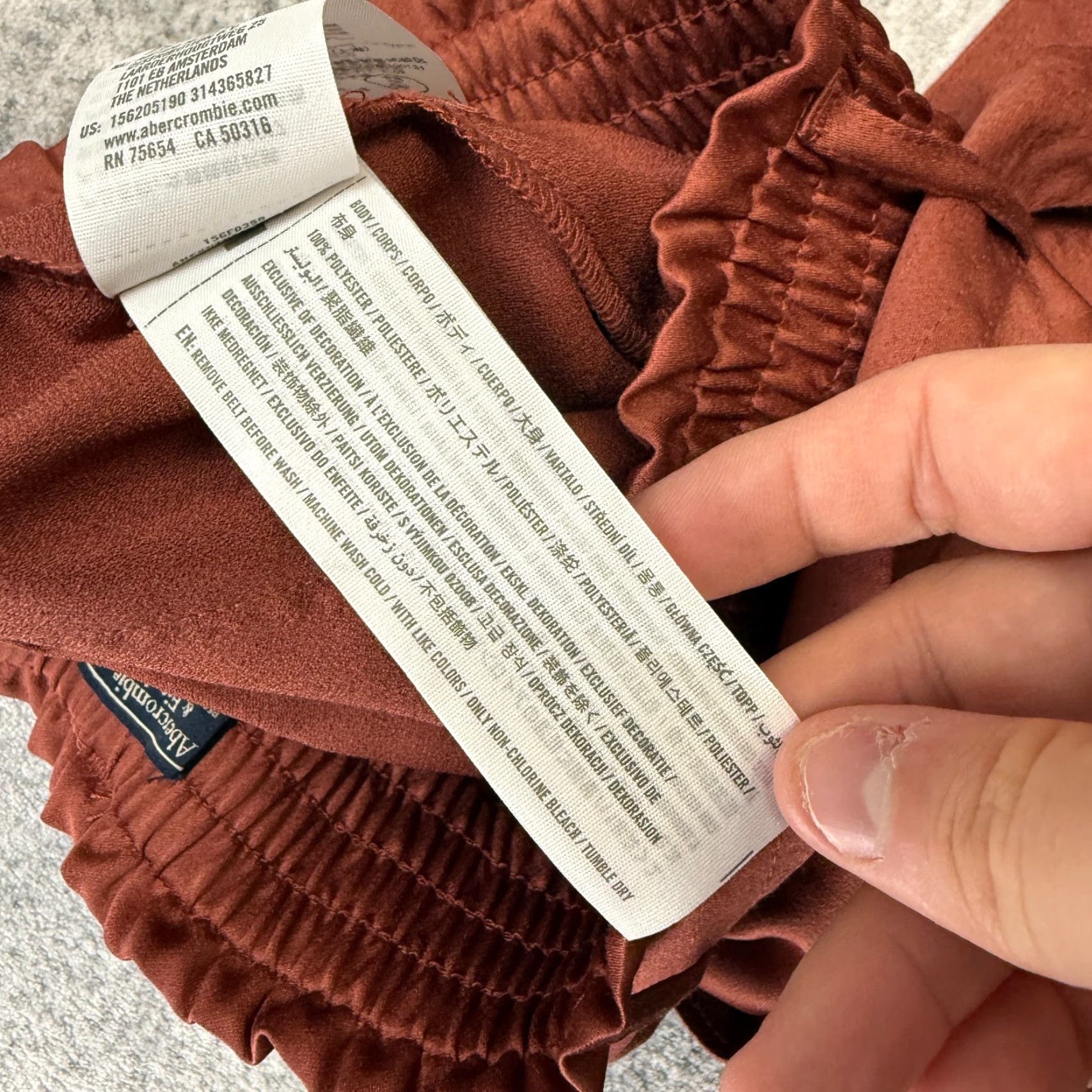 Abercrombie & Fitch Abercrombie & Fitch Pants Womens XS Rust Satin Paperbag High Waist Taper Tie Front Pockets Belted Elastic Size 26" / US 2 / IT 38 - 5 Thumbnail