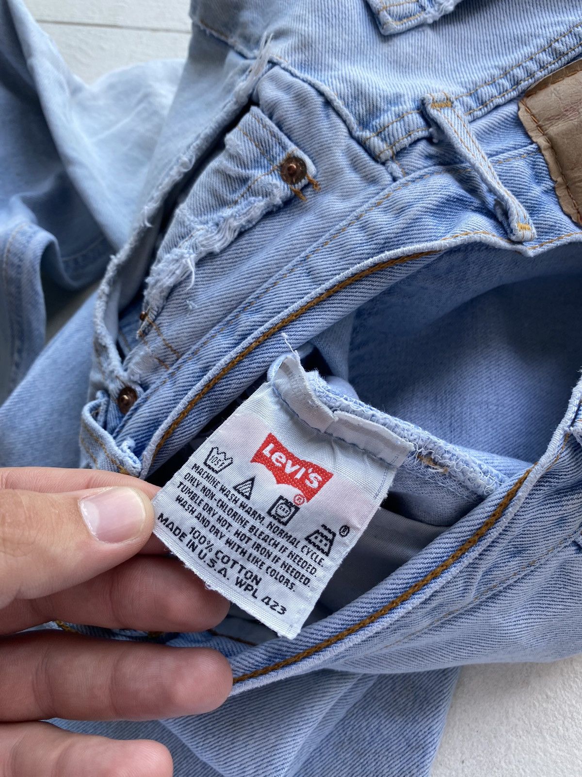 Levi's 🔥VNTG LEVIS 501 LIGHT WASHED DISTRESSED OG BLUE MENS JEANS Size US 30 / EU 46 - 5 Thumbnail