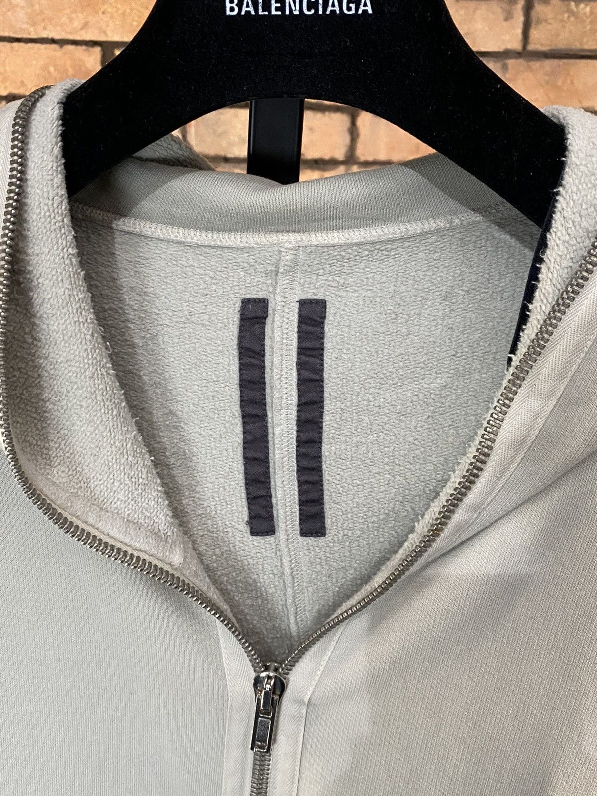 Rick Owens Drkshdw $739 GIMP HOODIE PEARL WHITE FULL ZIP CHALK HOODIE SWEATER Size US L / EU 52-54 / 3 - 3 Thumbnail