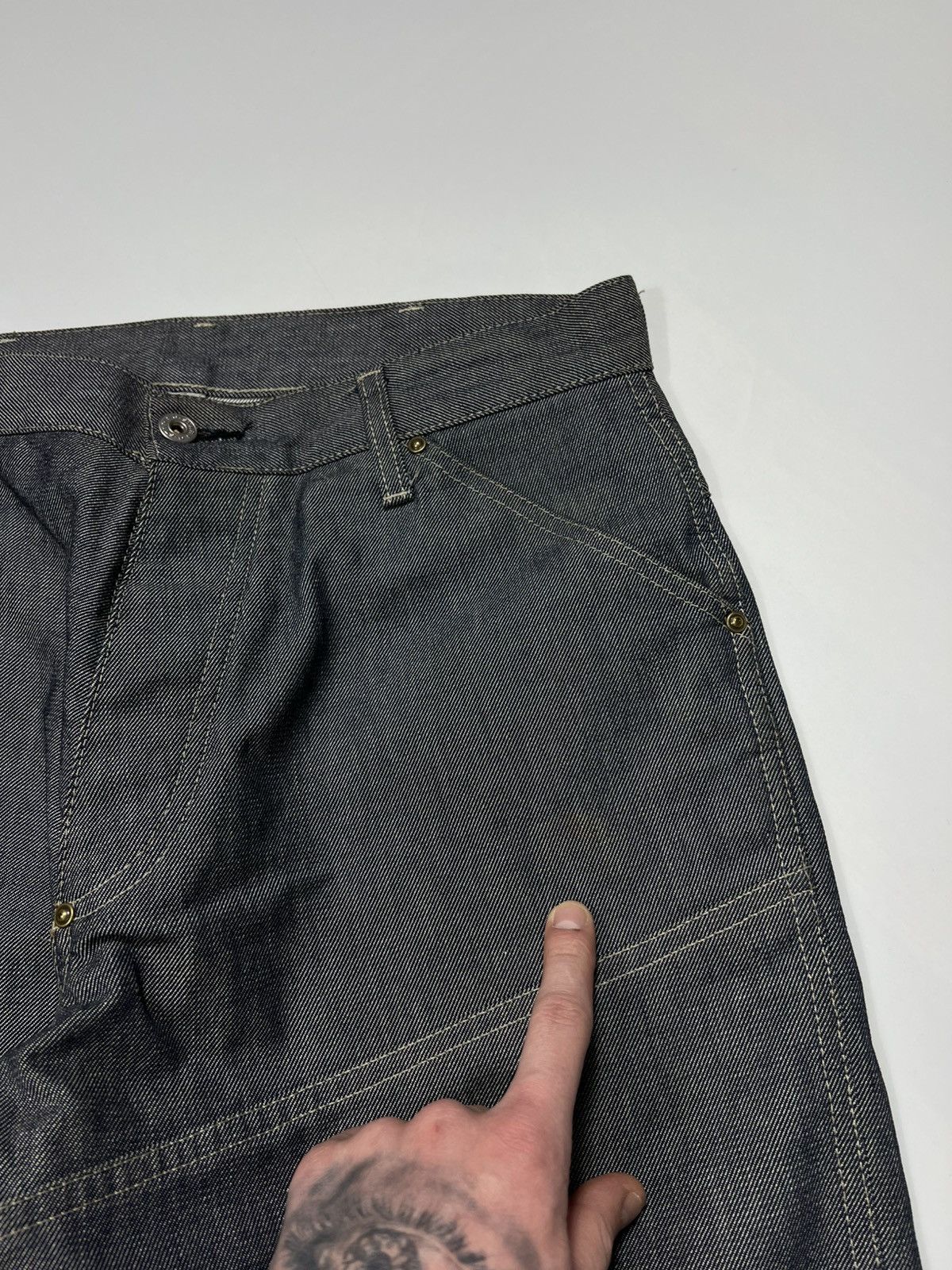 G-Star Vintage G-star Raw Shortcut Elwood Double Knee Baggy Jeans Size US 33 - 10 Thumbnail
