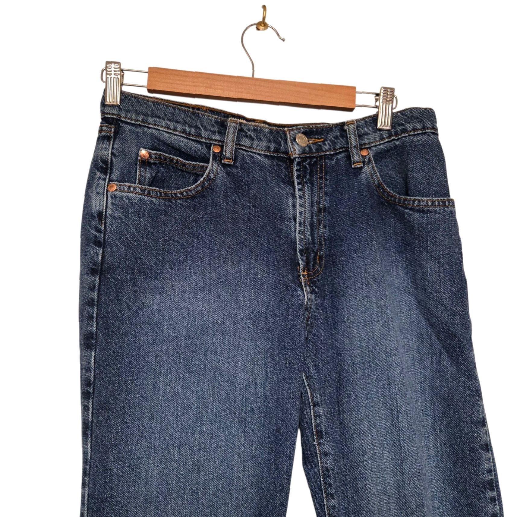 Vintage VINTAGE Paris Blues Jeans Women Bootcut 31.5in 28WAist Blue Denim Distressed Embroidered 7 Regular X-YK Good Condition Size 28" / US 6 / IT 42 - 2 Thumbnail