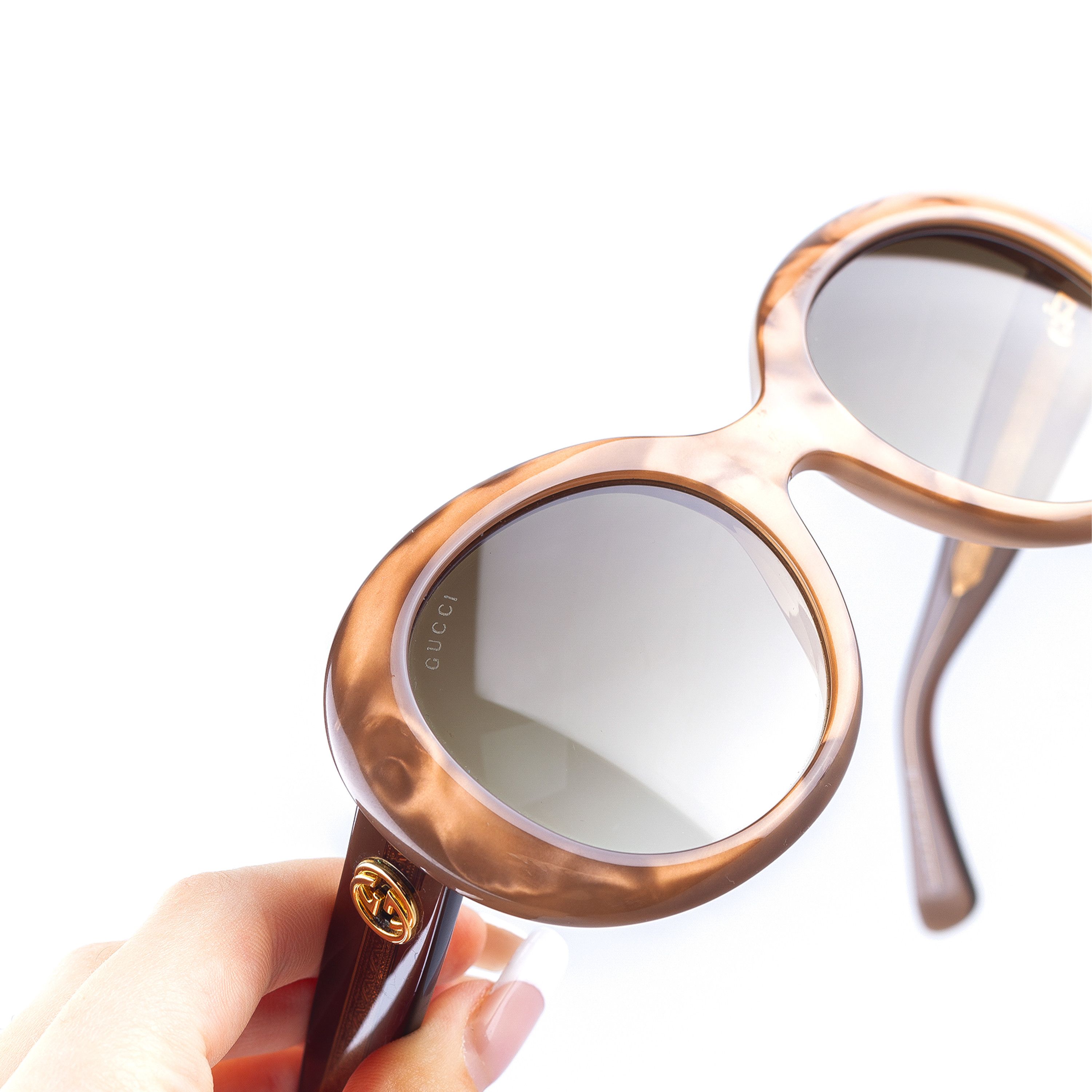 Gucci Gucci GG 3815/S R3VJD Vintage Brown Rounded Sunglasses Size ONE SIZE - 5 Thumbnail