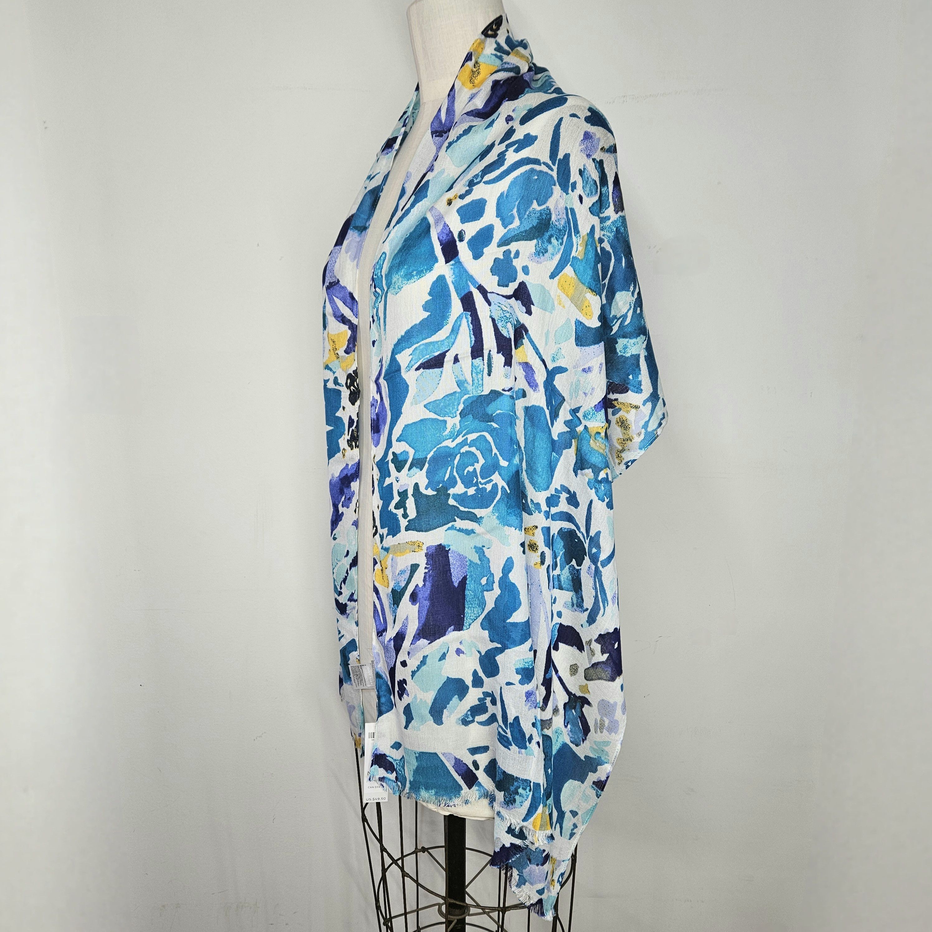 Chicos Chico's 72x22" Scarf Wrap Modal Silk Floral Lightweight Trop Size ONE SIZE - 3 Thumbnail