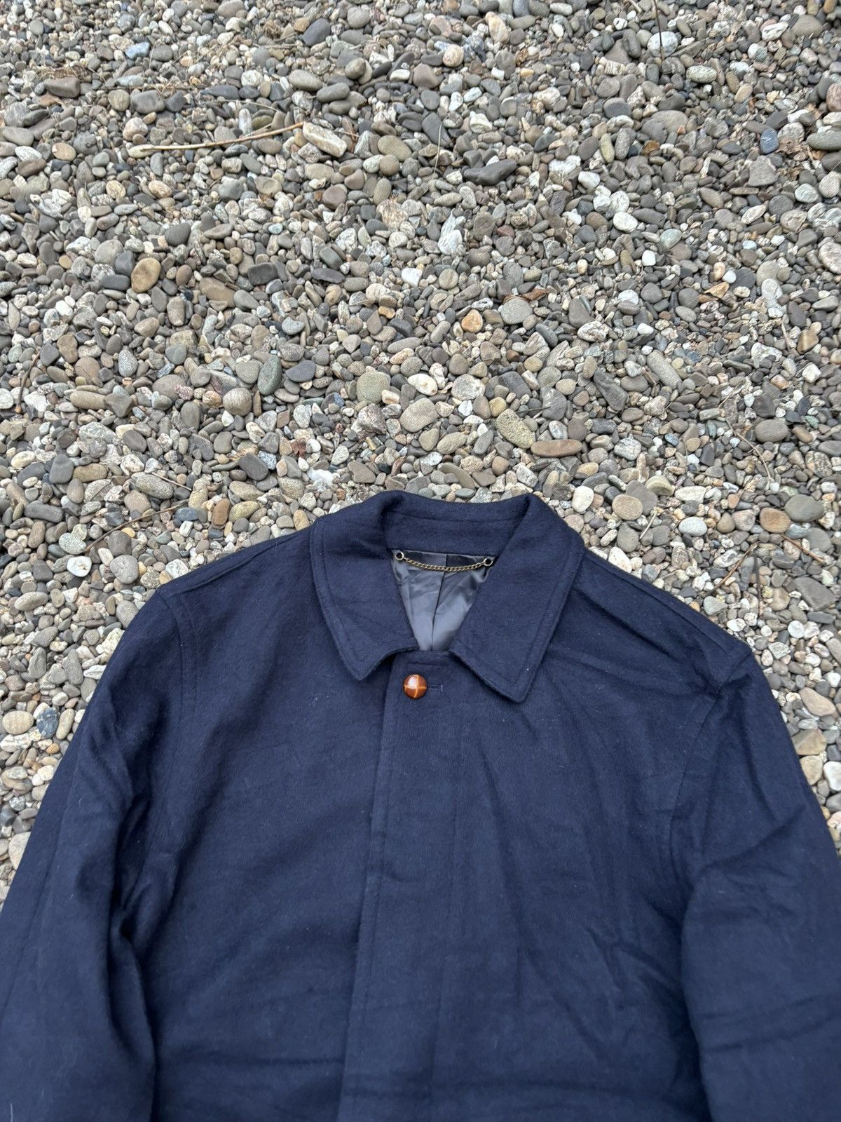 Vintage Vintage Long Wool Navy Coat Size US XL / EU 56 / 4 - 3 Thumbnail