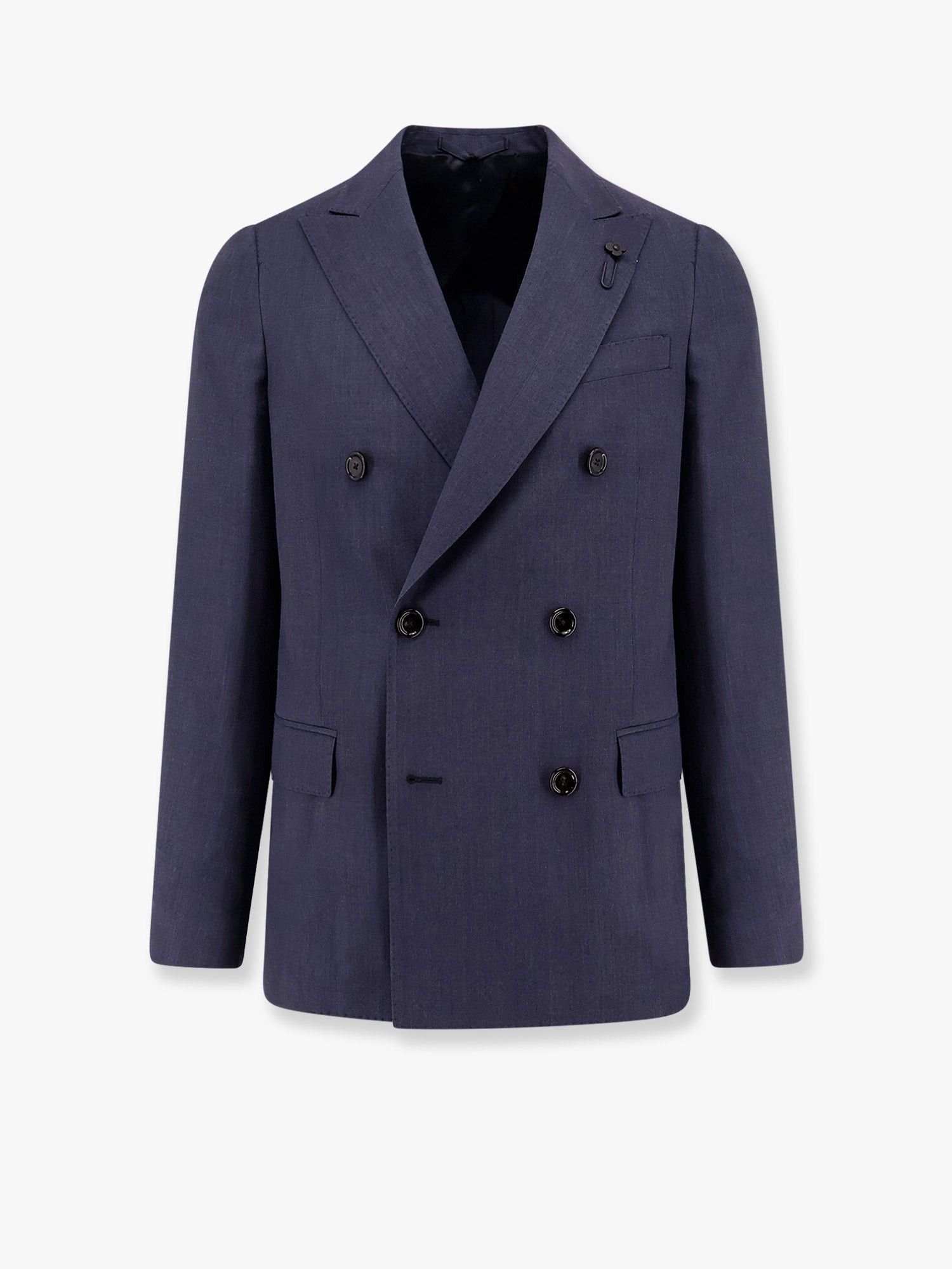 Lardini Stretch Cotton Suit With Iconic Removable Brooch