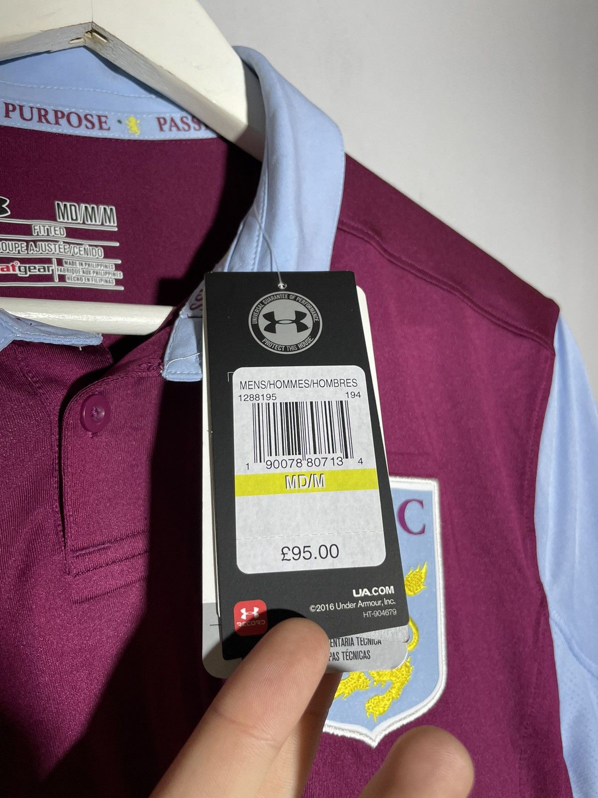 Under Armour NWT Aston Villa Under Armour 2016/17 Home Y2k Football Shirt Size US M / EU 48-50 / 2 - 6 Thumbnail
