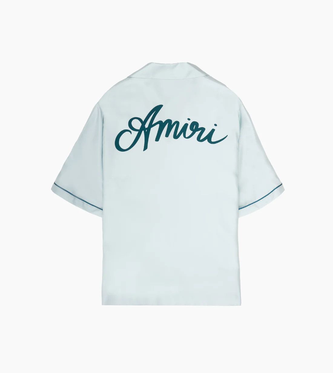 Amiri o1orln1025 MA Swirl Bowling Shirt in Light Blue Size US M / EU 48-50 / 2 - 2 Thumbnail