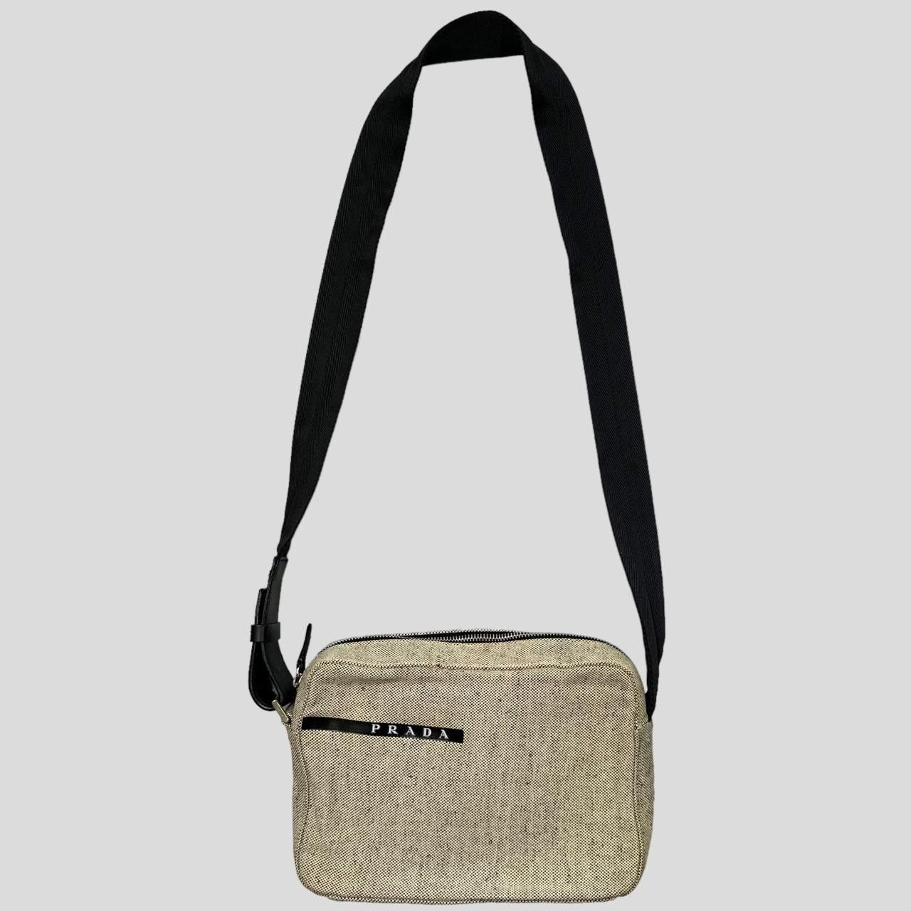 image of Prada Sport Ss99 Canvas Crossbody Bag in Cream, Men's