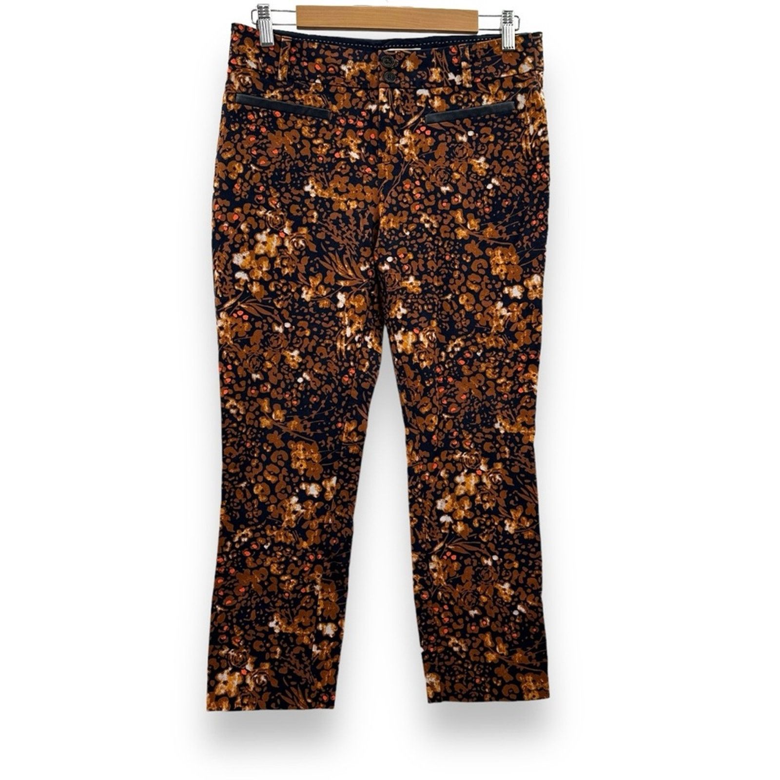 Anthropologie Anthropologie The Essential Slim Autumn Floral Trouser Pants Size 30" / US 8 / IT 44 - 3 Thumbnail