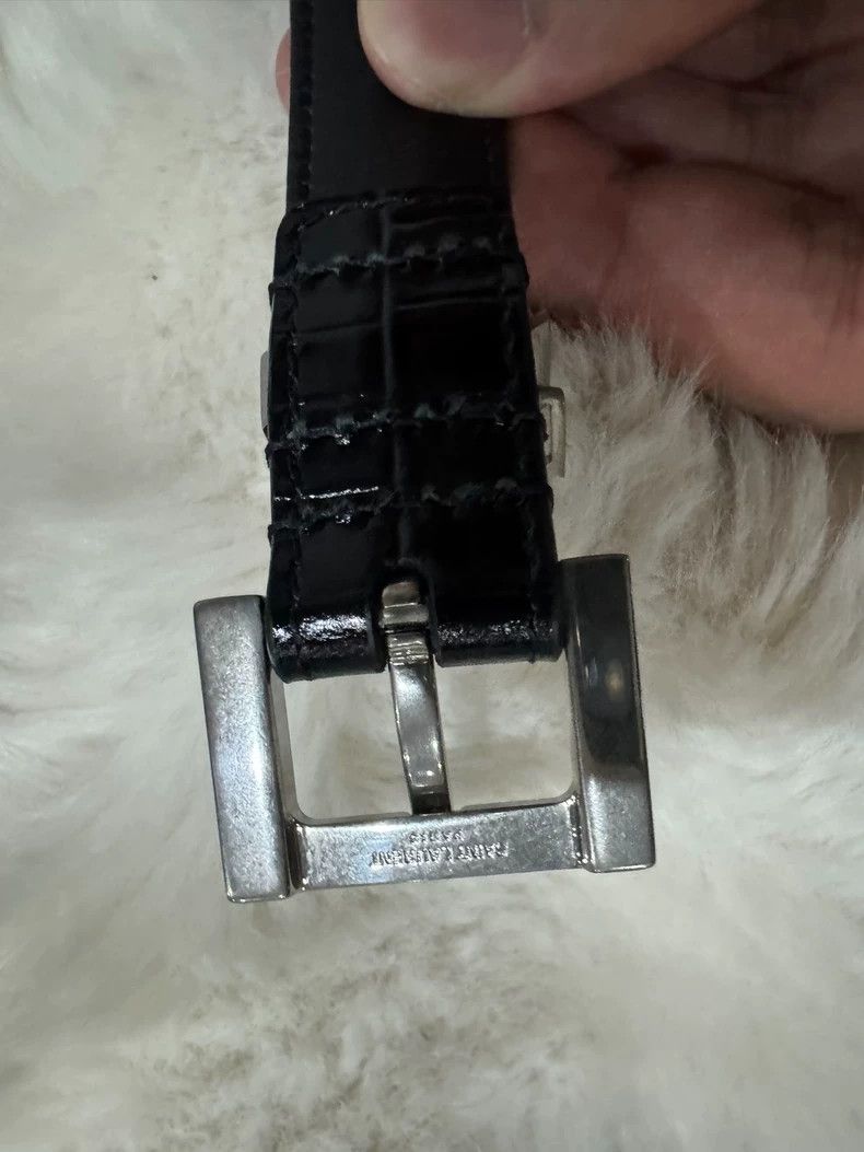 Saint Laurent Paris Saint Laurent Paris Black and silver logo embossed belt be Size ONE SIZE - 3 Thumbnail