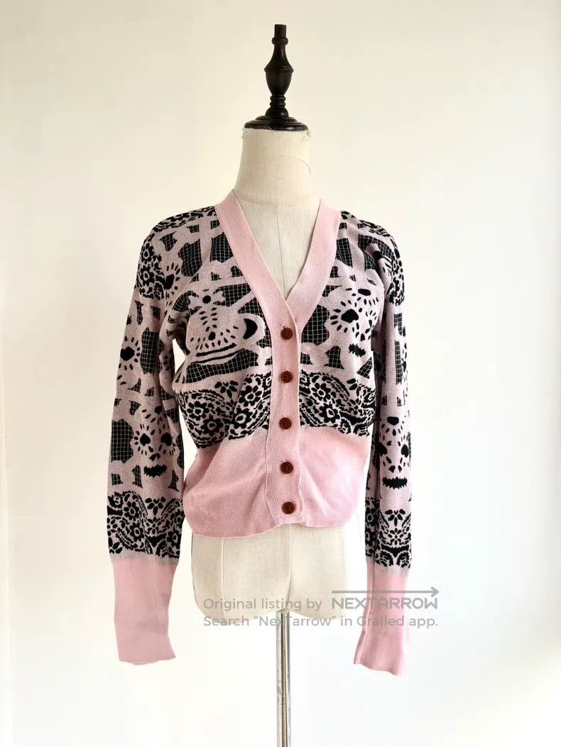 Vivienne Westwood Vivienne Westwood Vintage black and pink skull Saturn knit Size L / US 10 / IT 46 - 1 Thumbnail