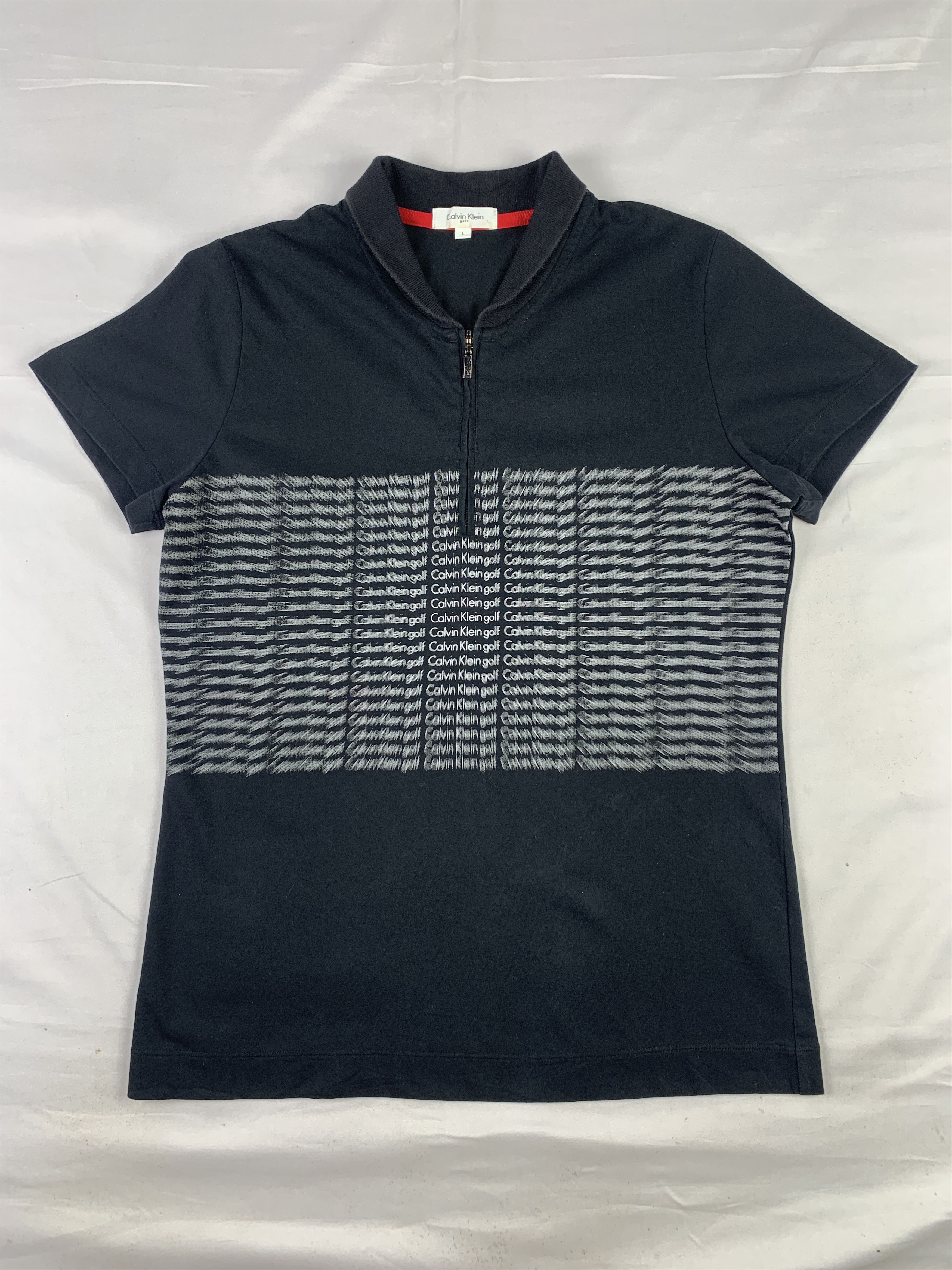 Calvin Klein Calvin Klein Golf Black Focus Blur Polo (L) Size L / US 10 / IT 46 - 1 Thumbnail