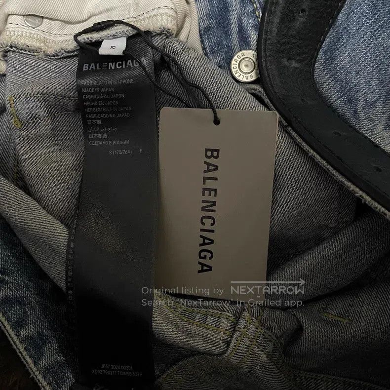 Balenciaga Balenciaga size S Self-belted distressed effect zippered s Size US 27 - 4 Thumbnail