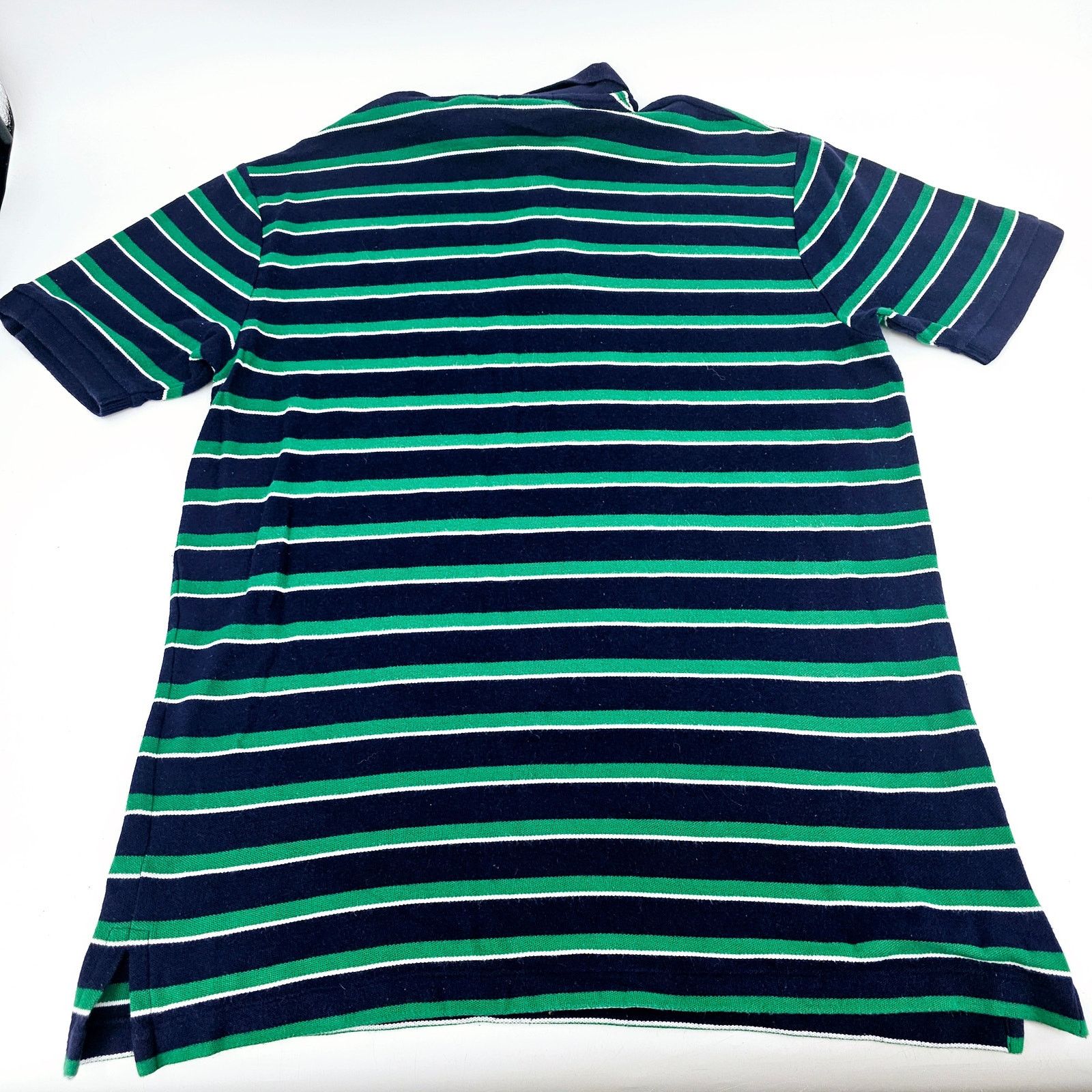 Polo Ralph Lauren Vintage Polo Ralph Lauren Green Navy Striped Polo Shirt L Size US L / EU 52-54 / 3 - 2 Thumbnail