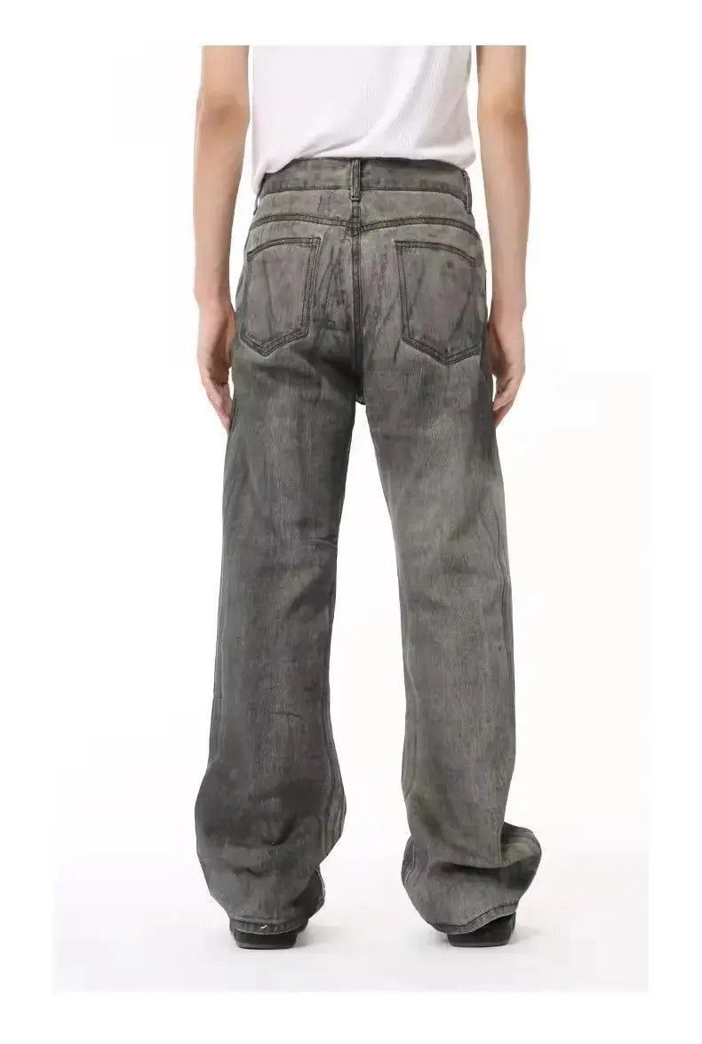 Japanese Brand Gray Stacked Washed Wide Leg Denim Jeans Size US 32 / EU 48 - 5 Thumbnail