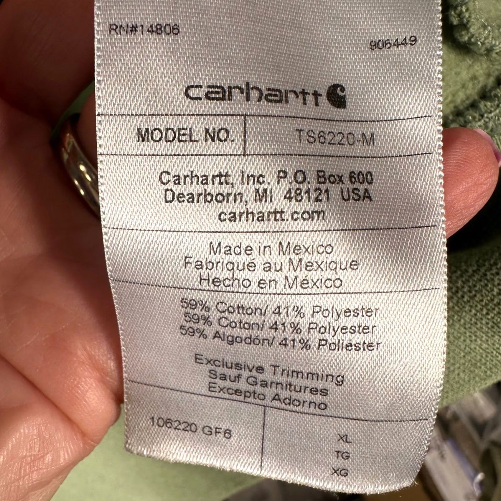 Carhartt Carhartt Mens XL Hoodie Green Graphic Logo Sweatshirt TS6220-M 1889 Size US XL / EU 56 / 4 - 6 Thumbnail
