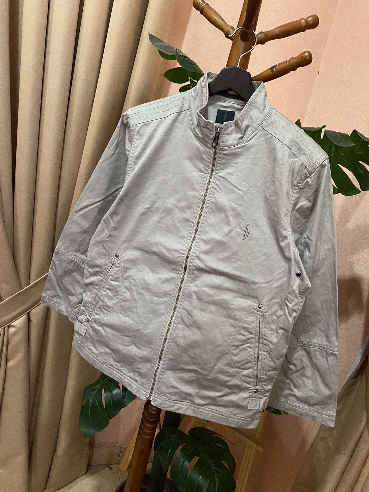 Japanese Brand Minimalist Beige Cotton-Blend Jacket by DJ Honda Size US M / EU 48-50 / 2 - 2 Thumbnail