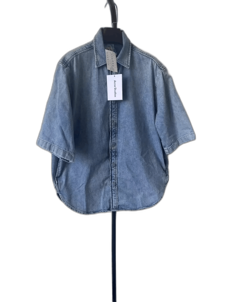 Acne Studios Acne Studios Washed Single - Breasted Short - Sleeve Shirt Size US L / EU 52-54 / 3 - 1 Thumbnail