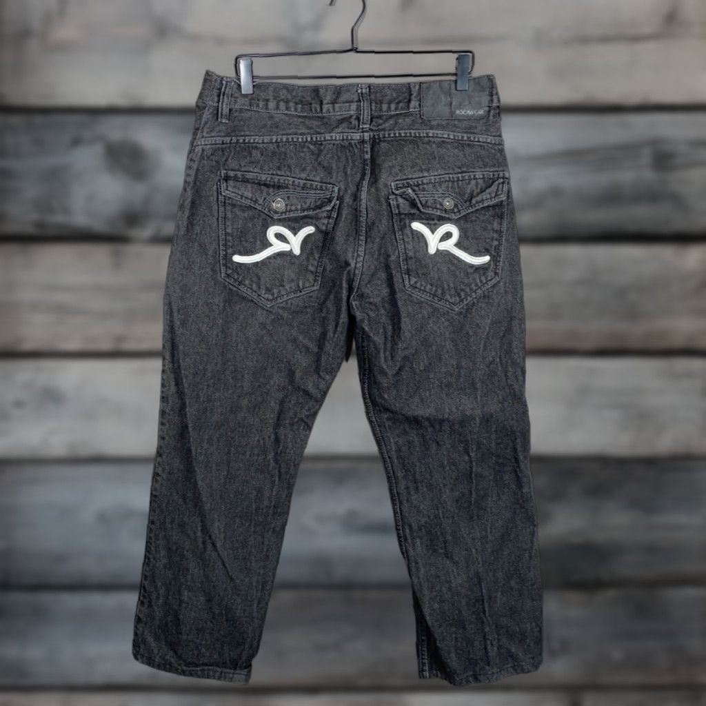 Rocawear VINTAGE Rocawear Jeans Classic Fit Men 35 x 27 Black Pockets 5-Pocket Hip Hop Retro 1990s Mens Size US 35 - 1 Thumbnail