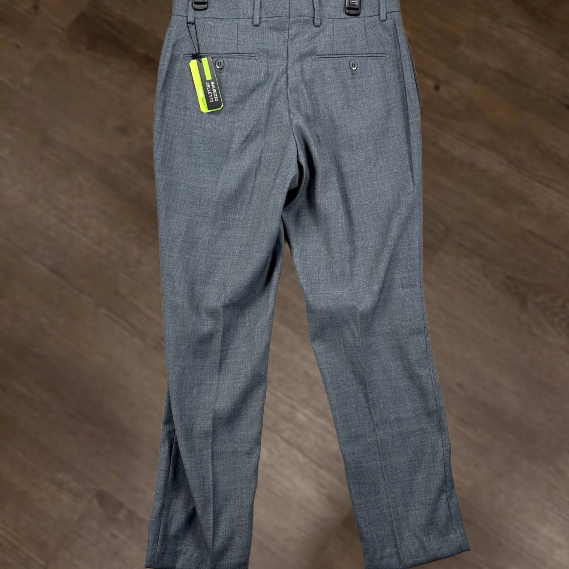 Vintage Maurizio Celletti Mens Dress Pants 34X32 Gray Flat Front Pocket Straight Leg NEW Size US 34 / EU 50 - 1 Thumbnail