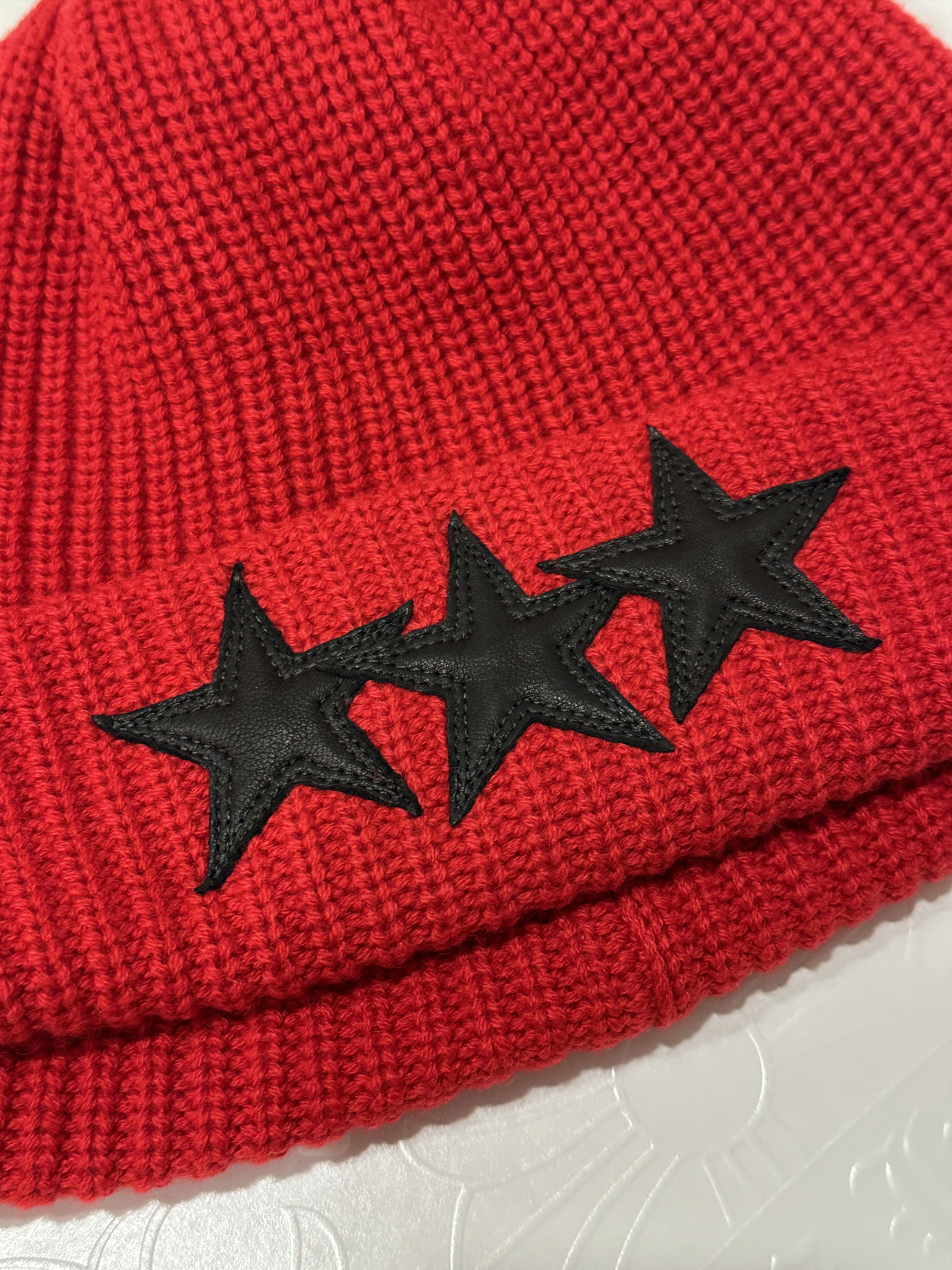 Chrome Hearts Chrome Hearts Sludge Triple Star Patch Cashmere Beanie Size ONE SIZE - 2 Thumbnail