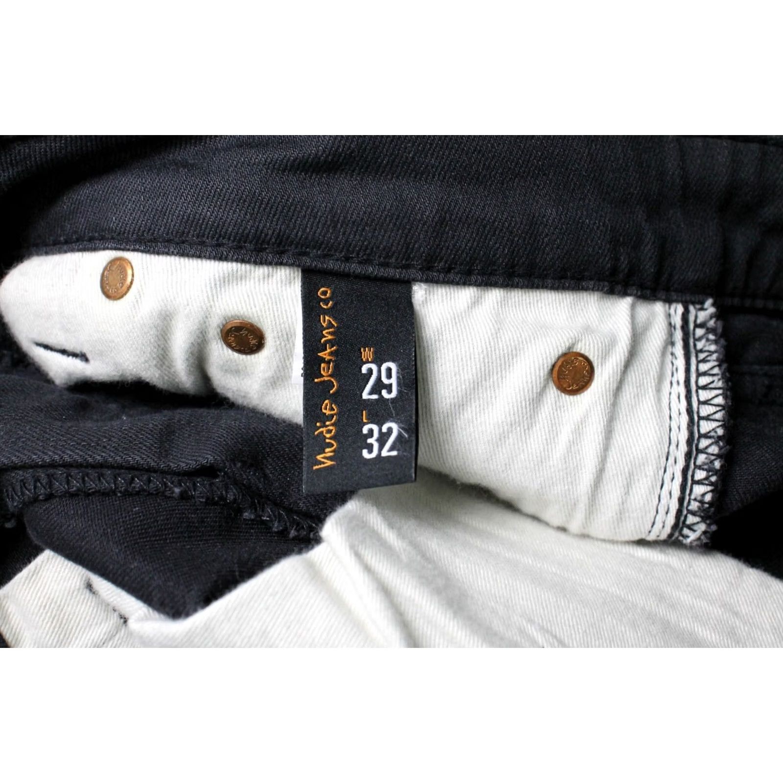 Vintage NUDIE Skinny Lin Concrete Weft Jeans Men's W29 L32 Stretch Zip Organic Cotton Size US 29 - 7 Thumbnail