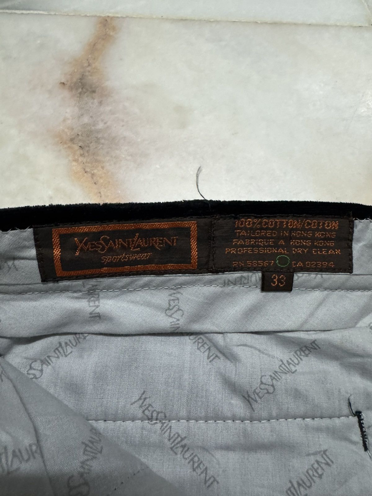 Vintage WIDE💥VINTAGE 1990s YVES SAINT LAURENT SPORTWEAR VELVET BLACK Size US 31 - 7 Thumbnail