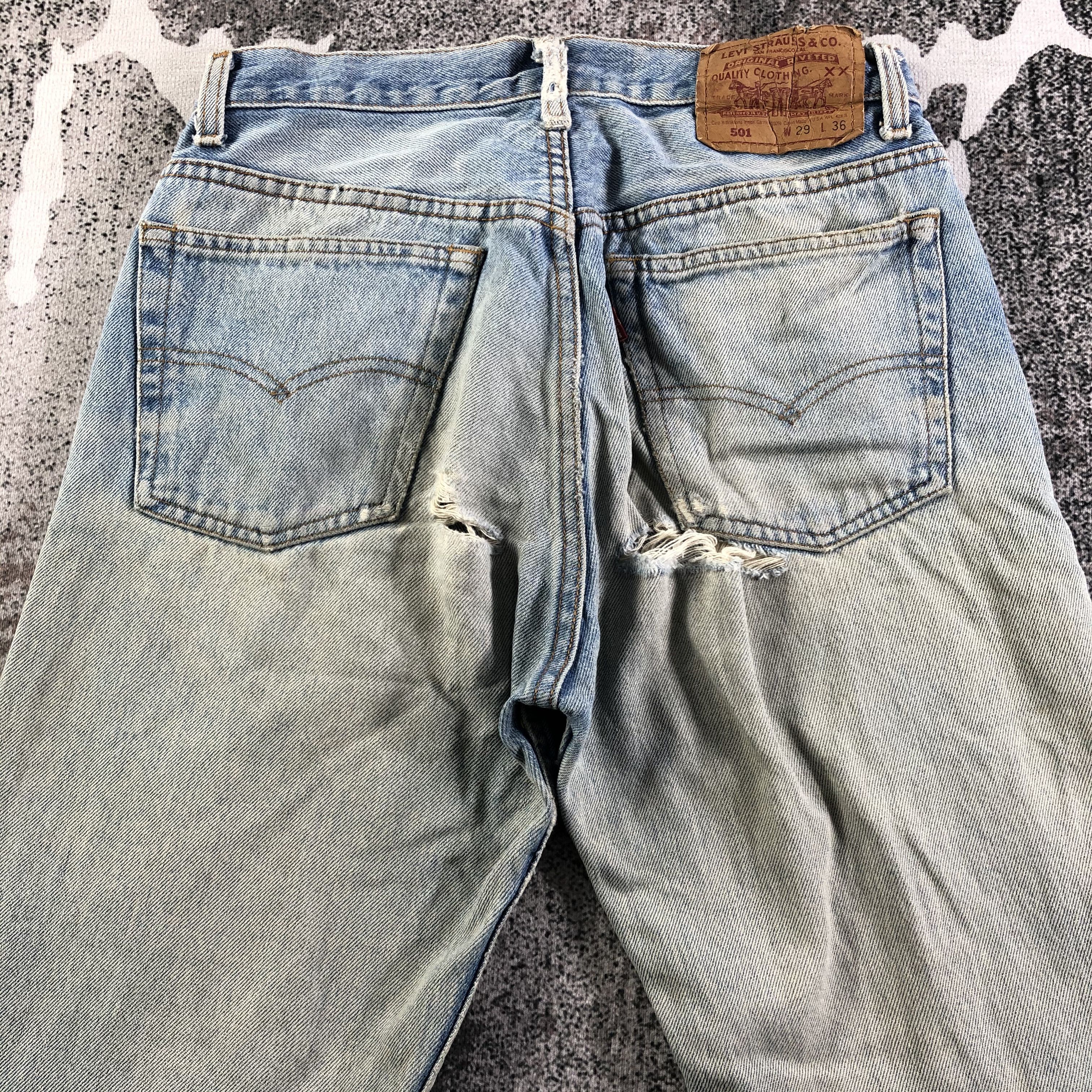 Levi's Vintage 90s Levis 501 Jeans Rusty Wash Denim KJ2311 Size US 27 - 4 Thumbnail